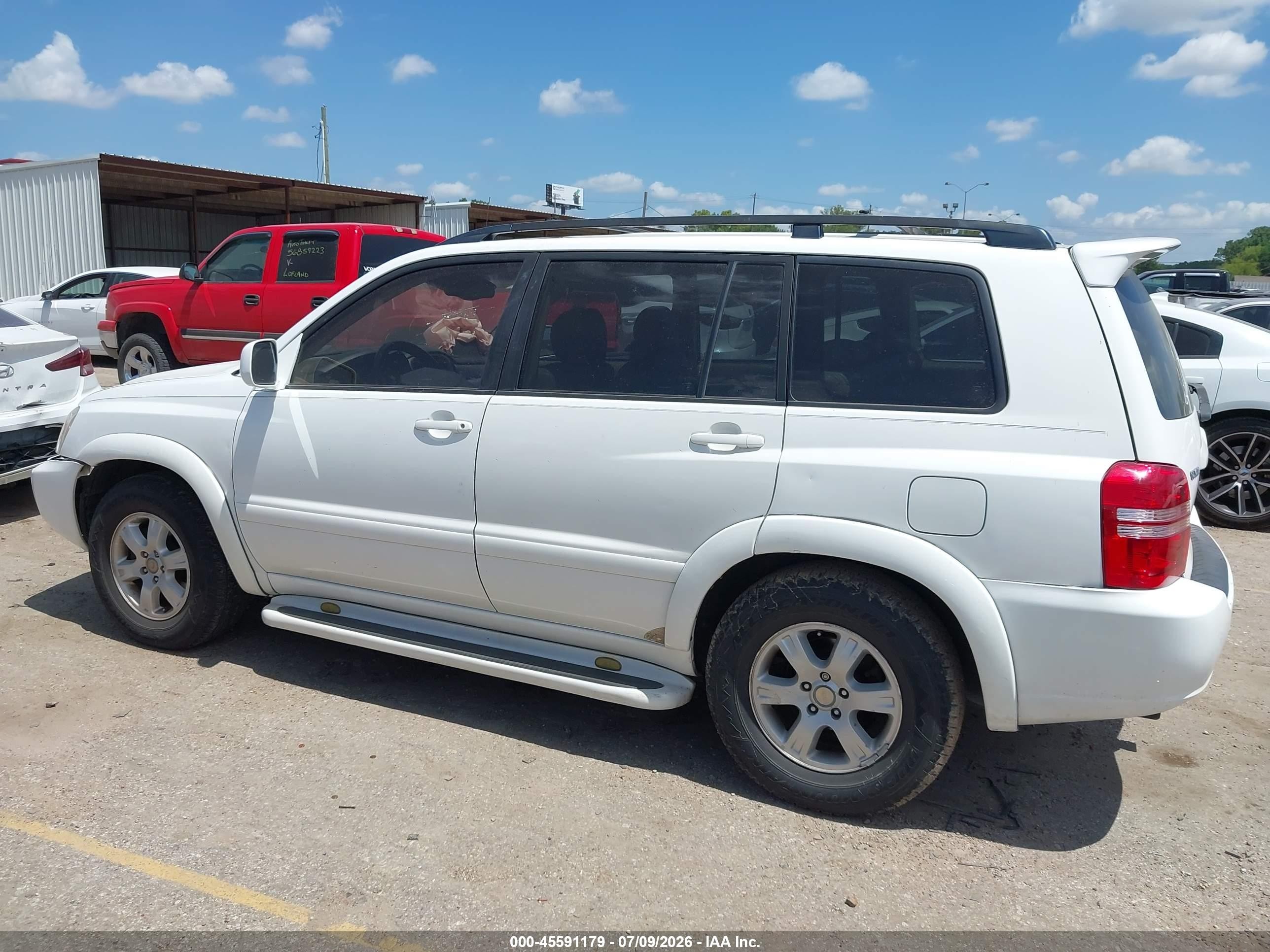 2003 Toyota Highlander V6 White vin: JTEGF21A030074969