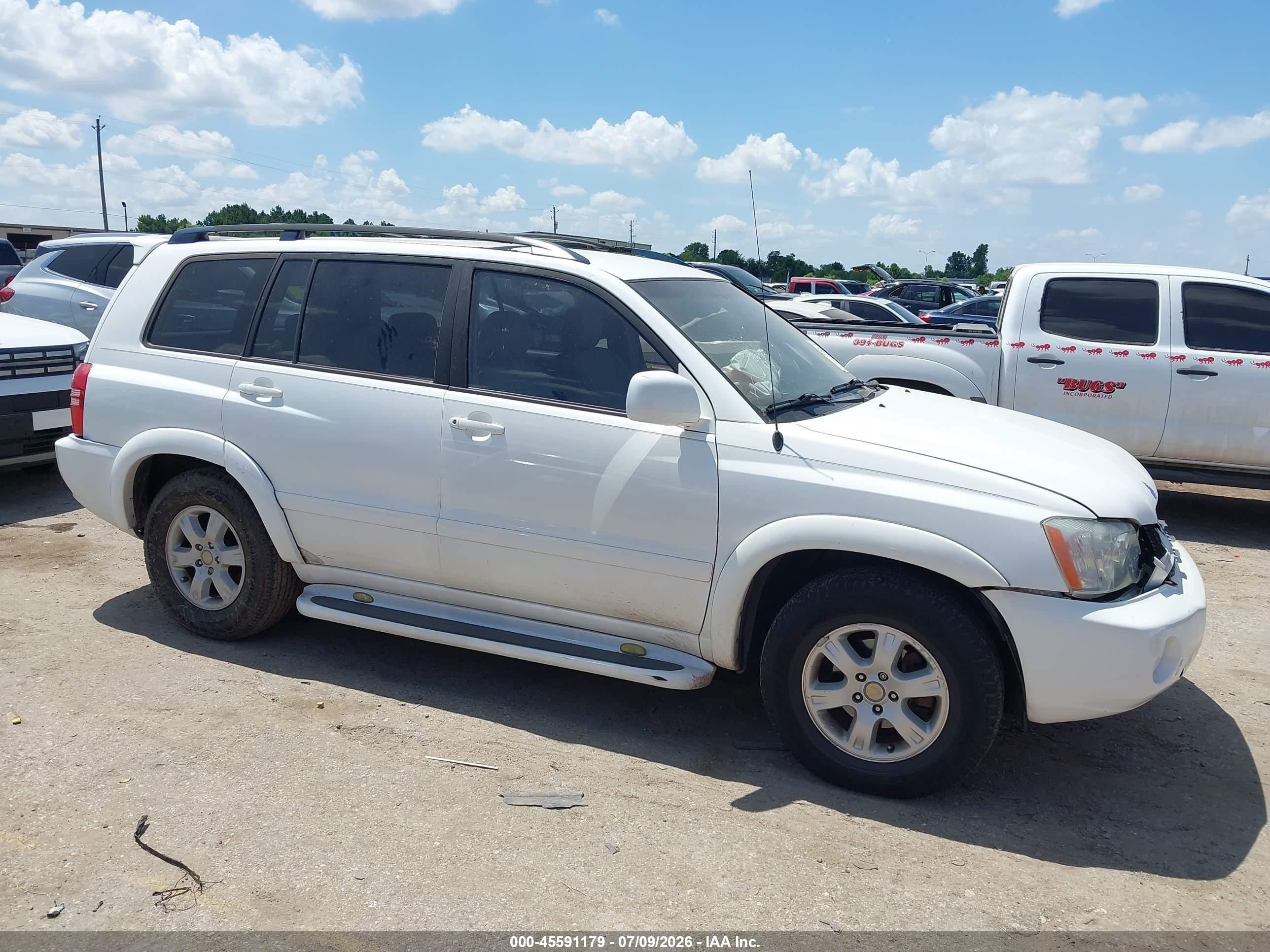 2003 Toyota Highlander V6 White vin: JTEGF21A030074969