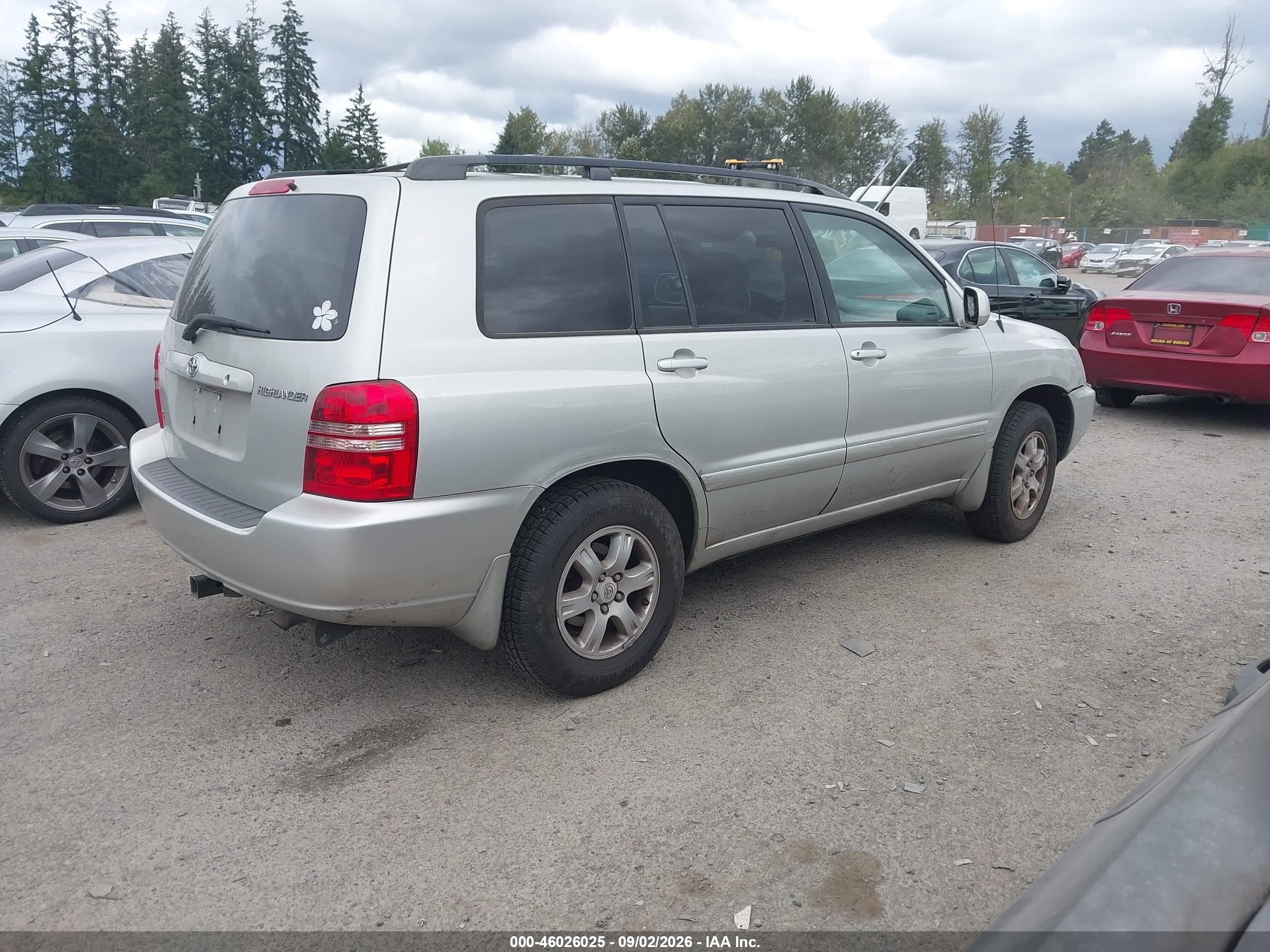 2003 Toyota Highlander V6 Серебряный vin: JTEGF21A030098057