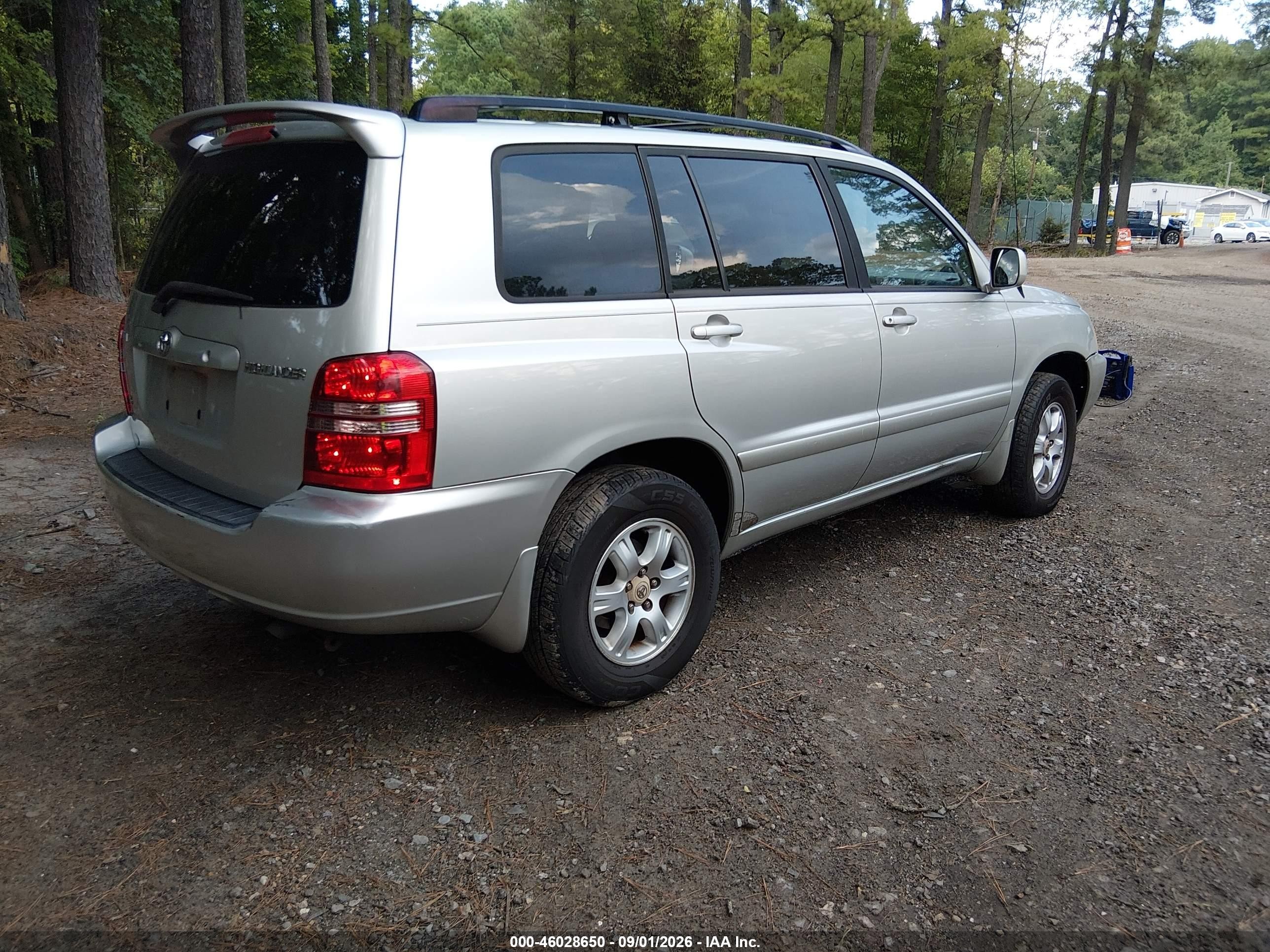 2003 Toyota Highlander V6 Silver vin: JTEGF21A030115777