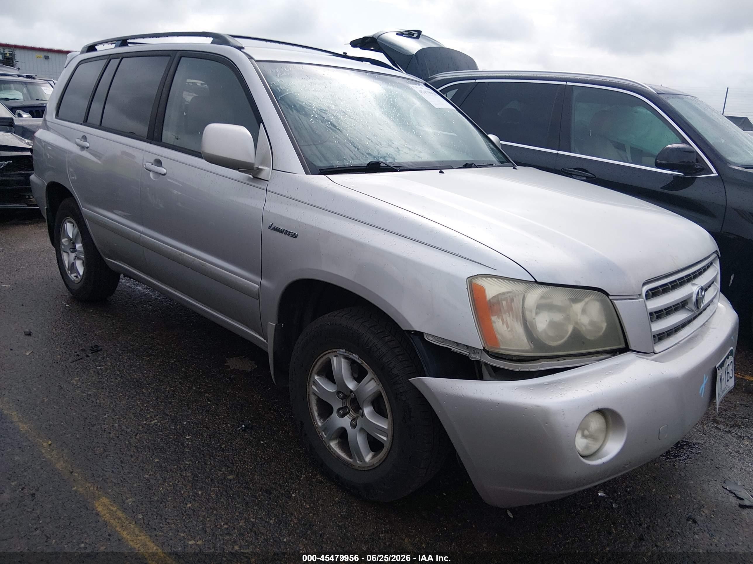 2002 Toyota Highlander Limited V6 Silver vin: JTEGF21A120046659
