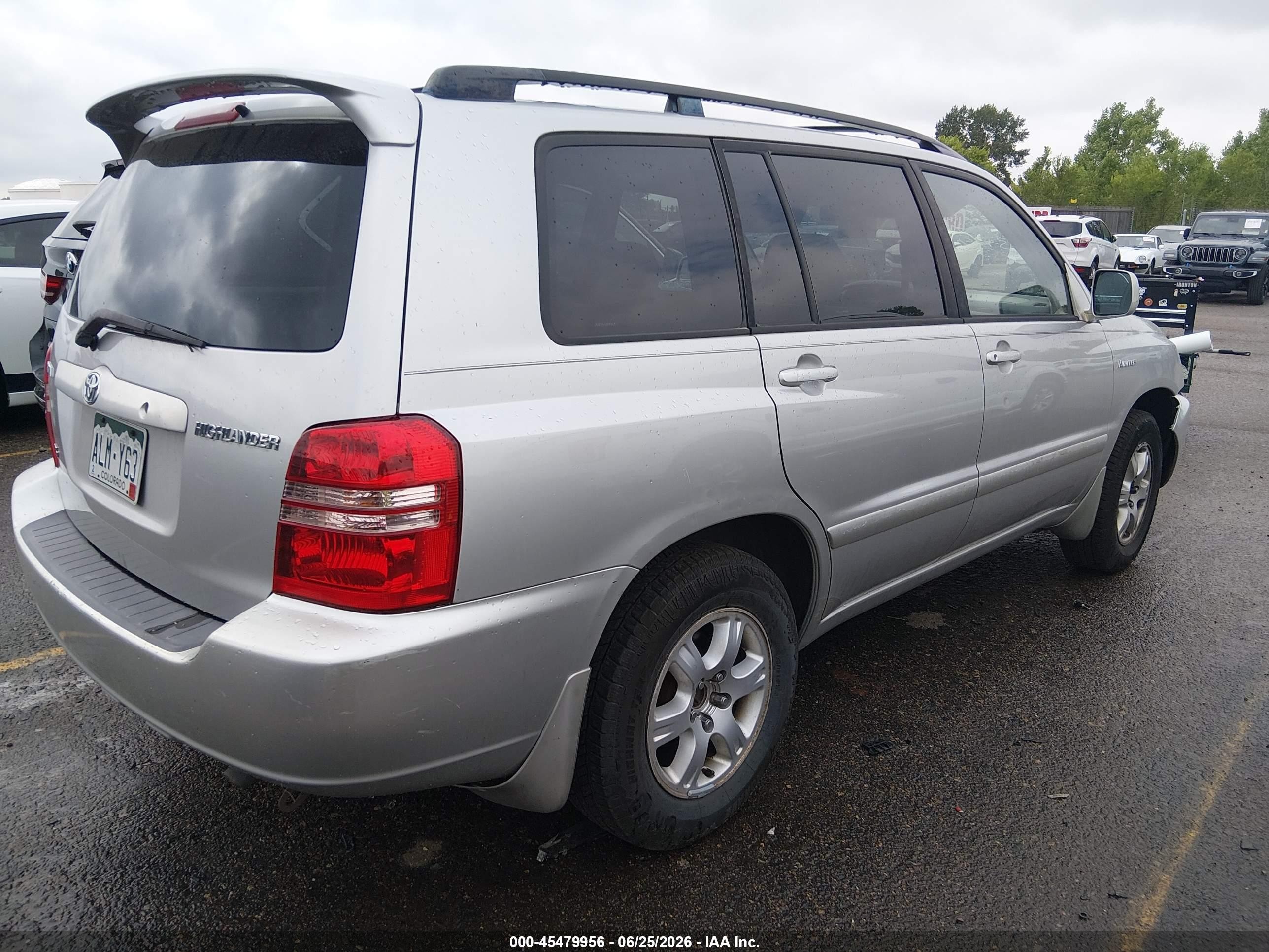 2002 Toyota Highlander Limited V6 Silver vin: JTEGF21A120046659