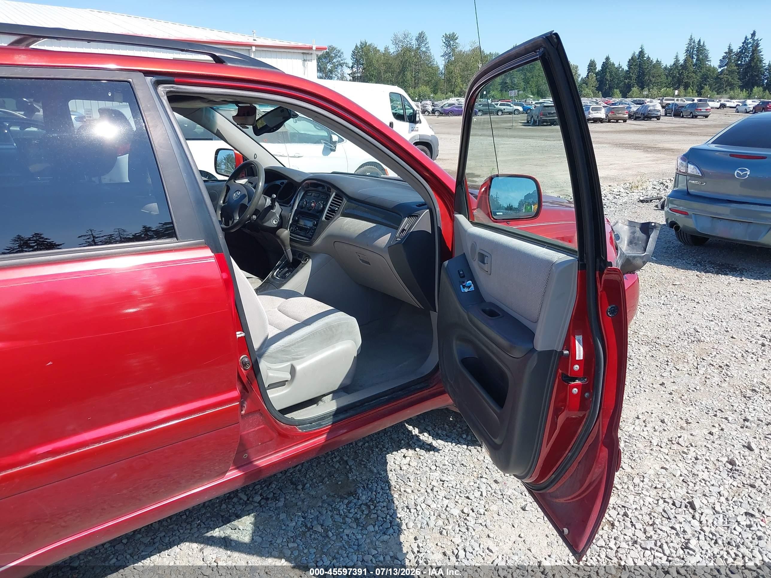 2003 Toyota Highlander V6 Red vin: JTEGF21A130075953