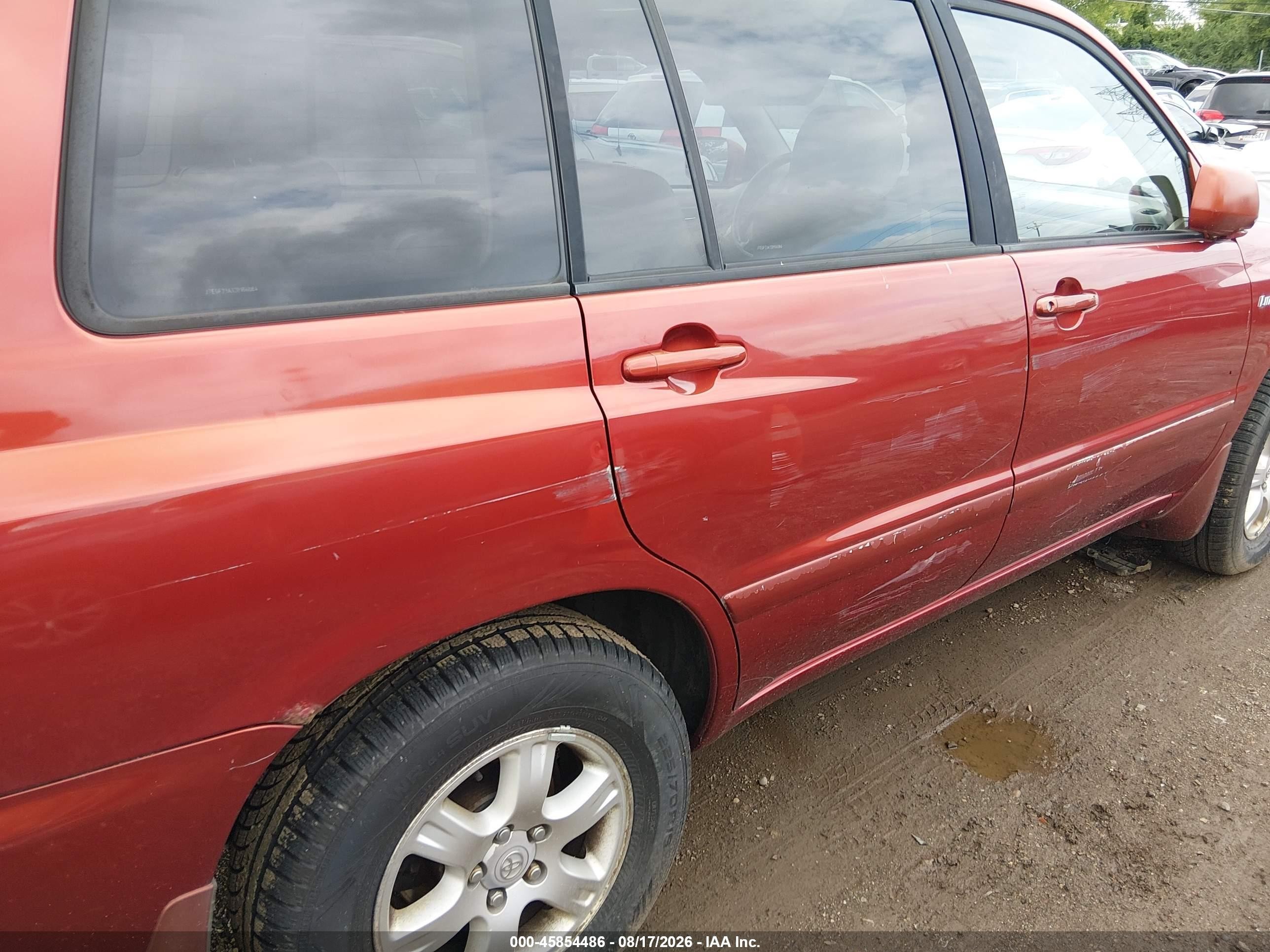 2003 Toyota Highlander Limited V6 Red vin: JTEGF21A130106084
