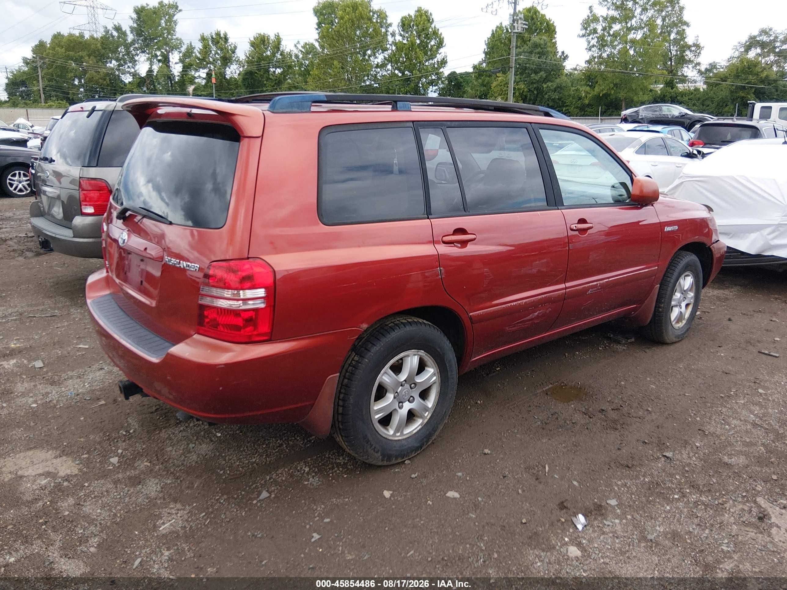 2003 Toyota Highlander Limited V6 Red vin: JTEGF21A130106084