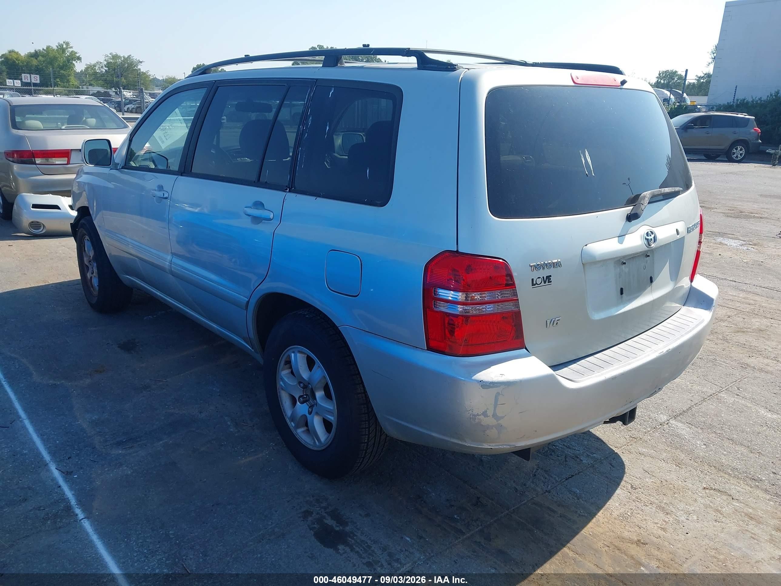 2003 Toyota Highlander V6 Silver vin: JTEGF21A130107090