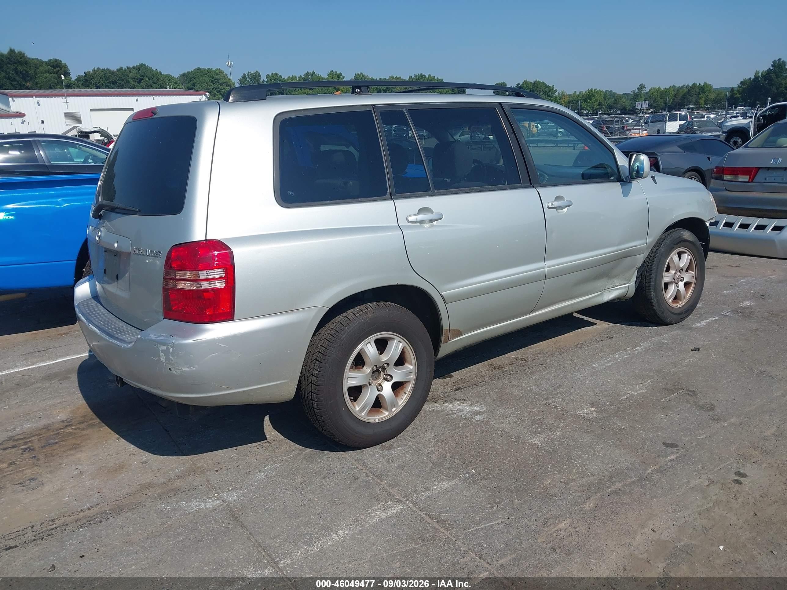 2003 Toyota Highlander V6 Silver vin: JTEGF21A130107090