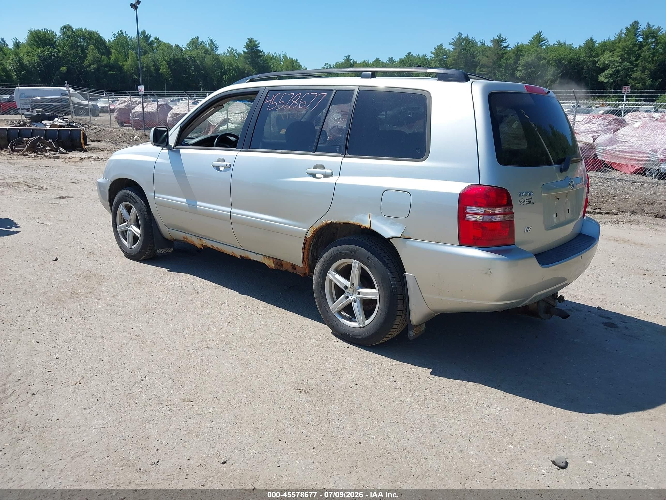 2003 Toyota Highlander V6 Silver vin: JTEGF21A130121653