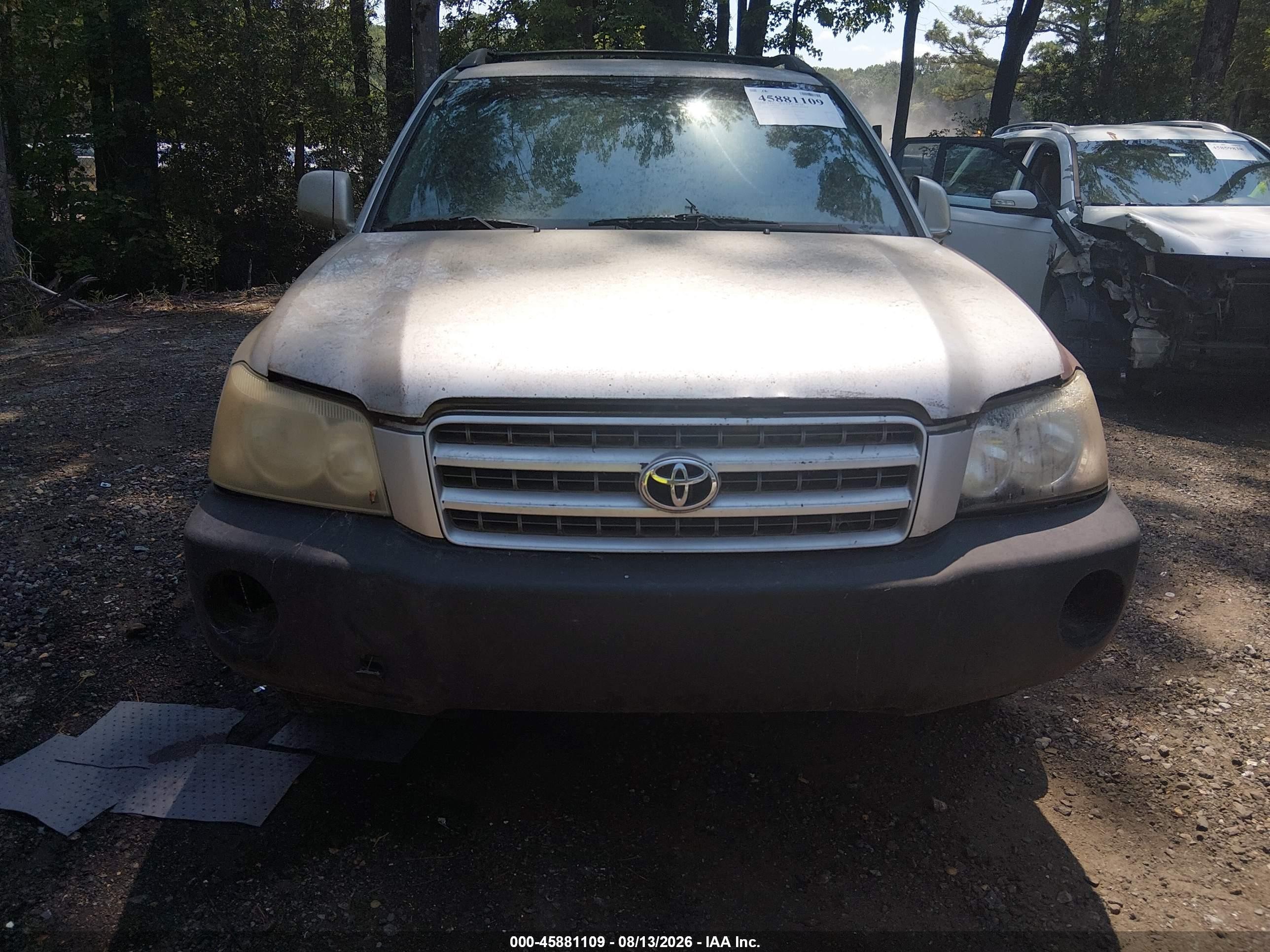2002 Toyota Highlander V6 Silver vin: JTEGF21A220042474