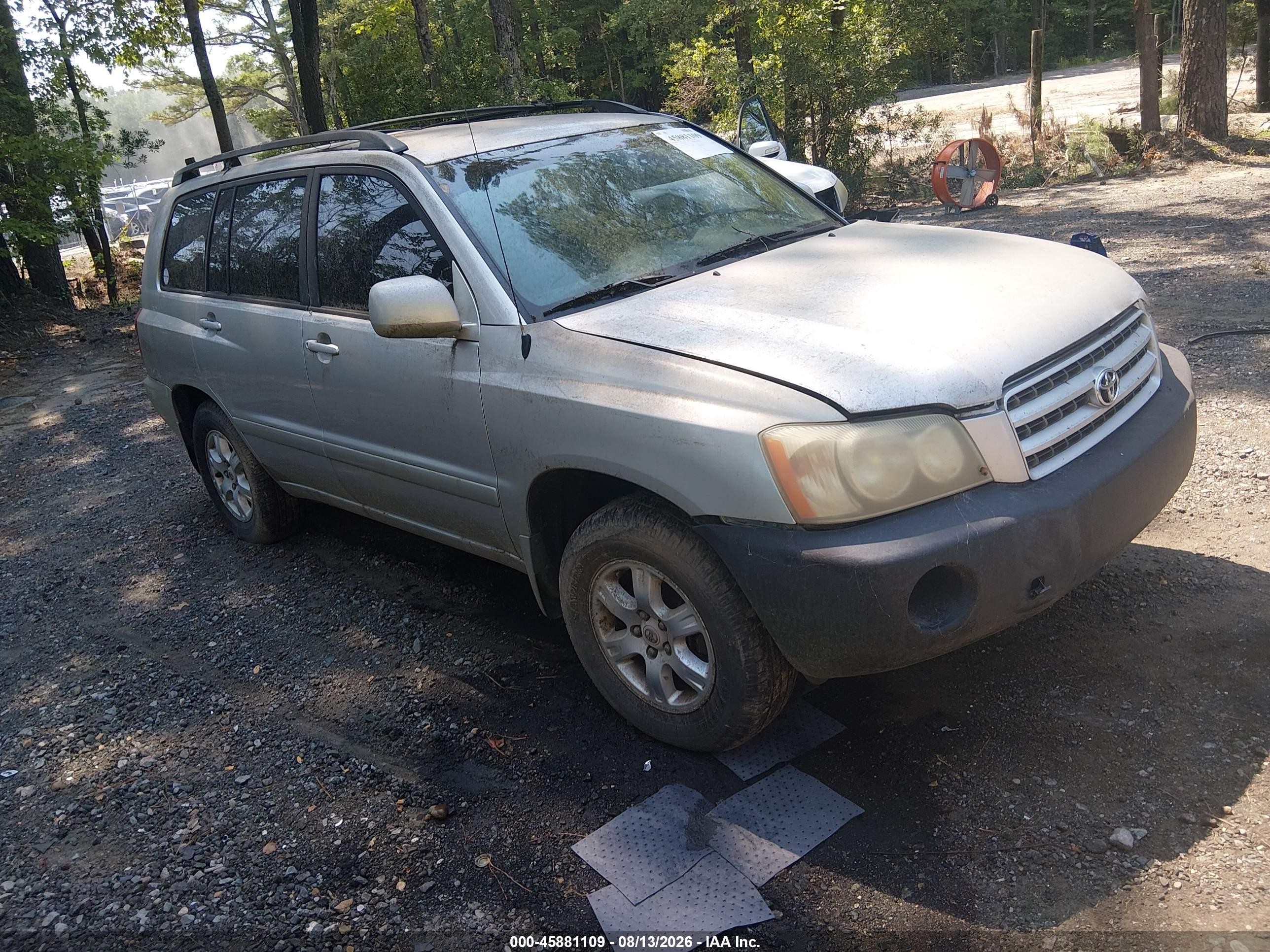 2002 Toyota Highlander V6 Silver vin: JTEGF21A220042474