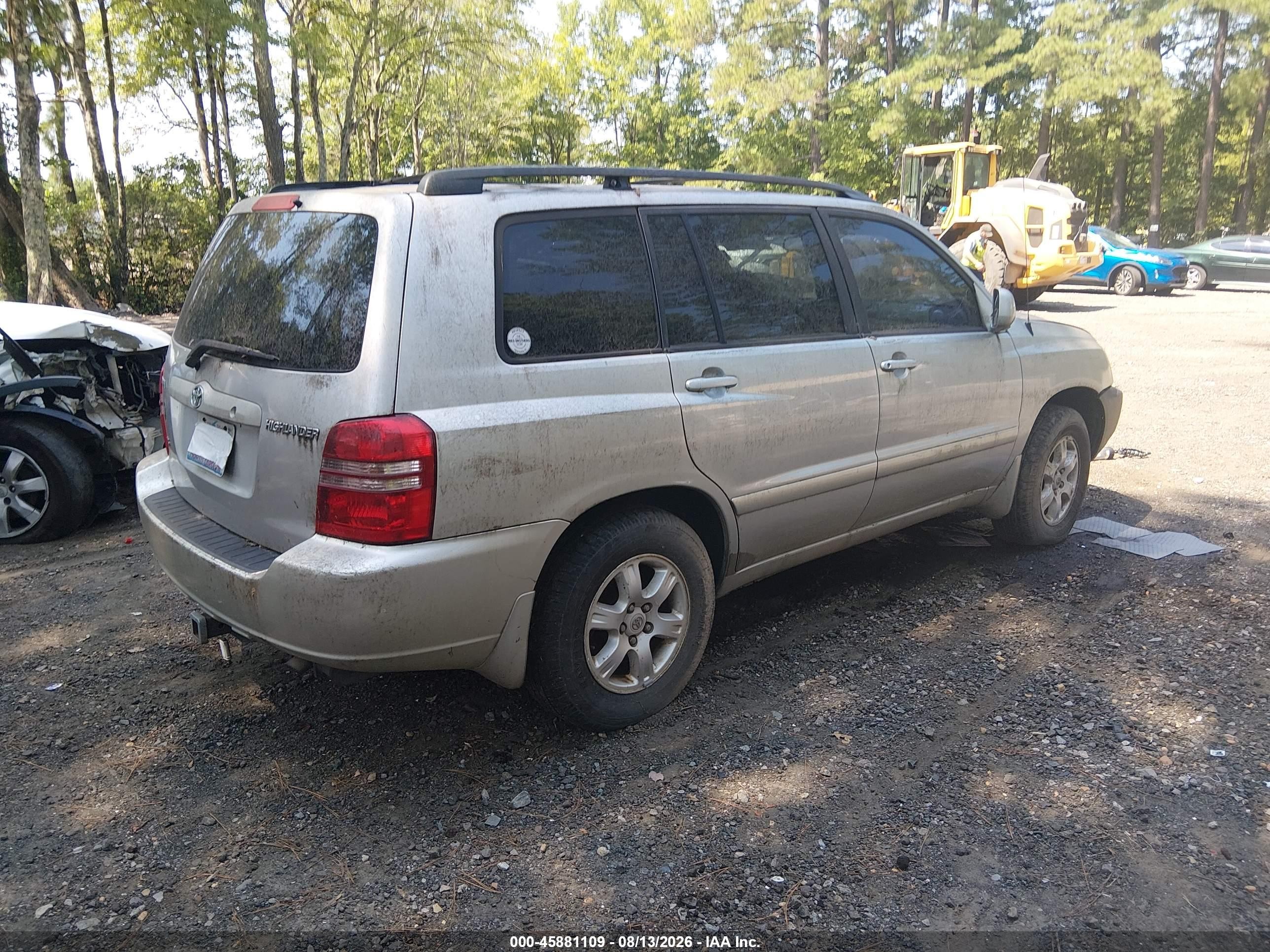 2002 Toyota Highlander V6 Silver vin: JTEGF21A220042474