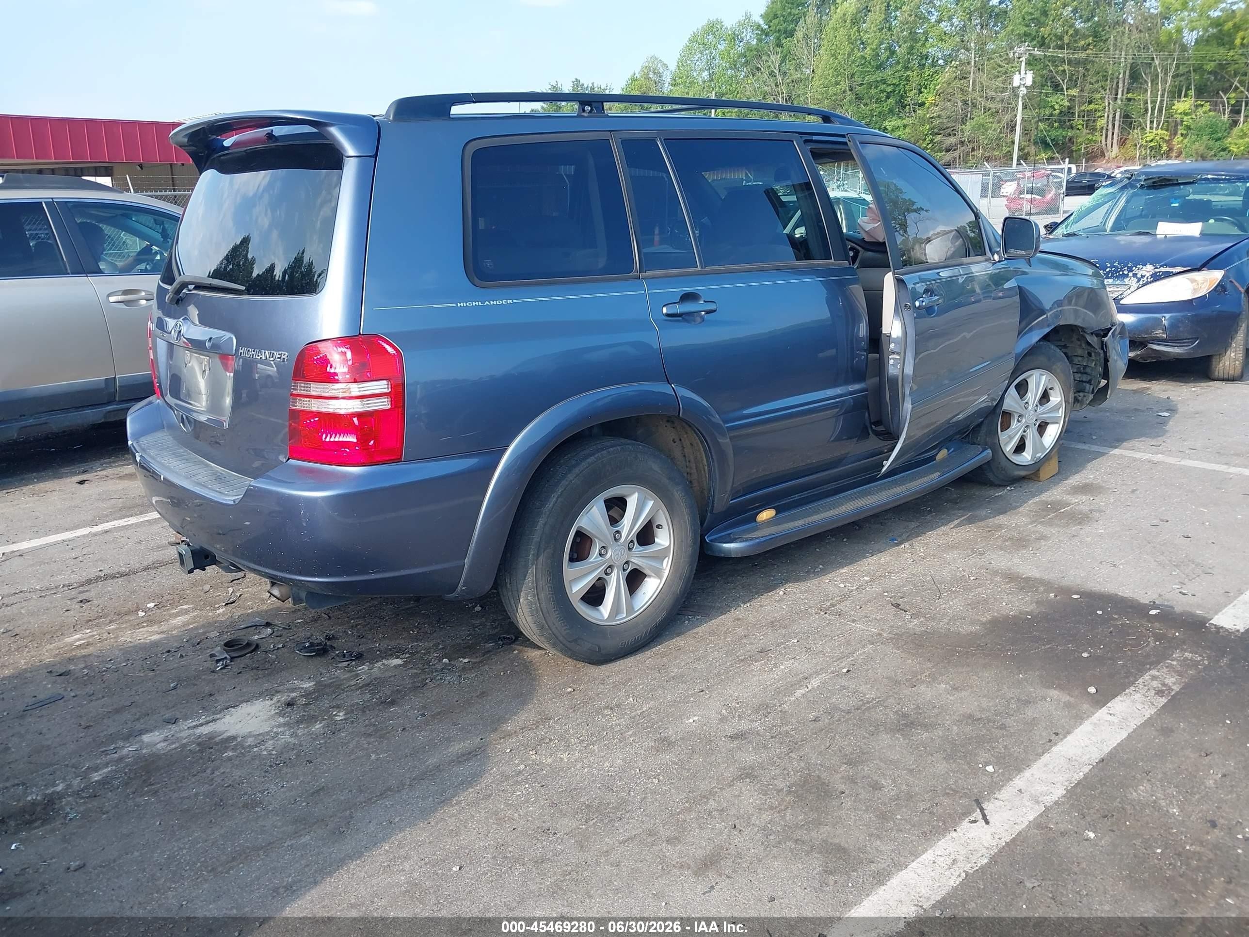 2002 Toyota Highlander V6 Light Blue vin: JTEGF21A220066225