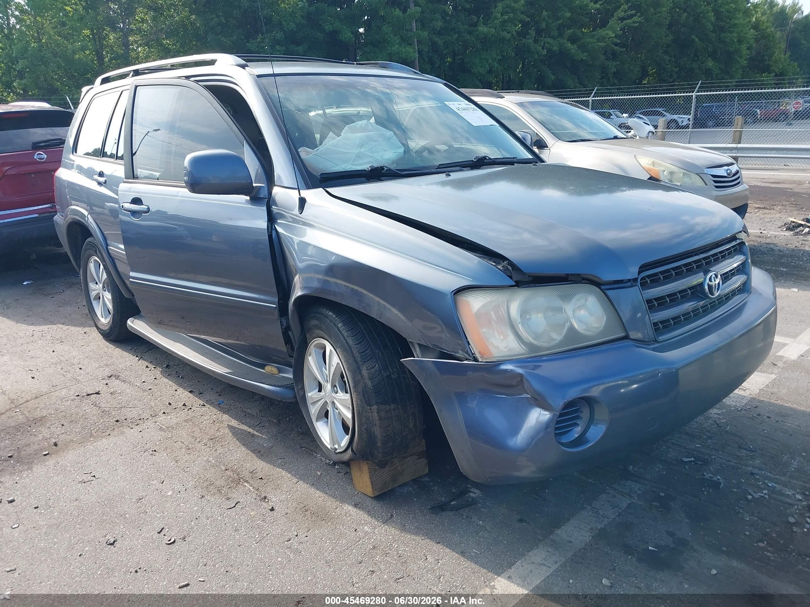 2002 Toyota Highlander V6 Light Blue vin: JTEGF21A220066225