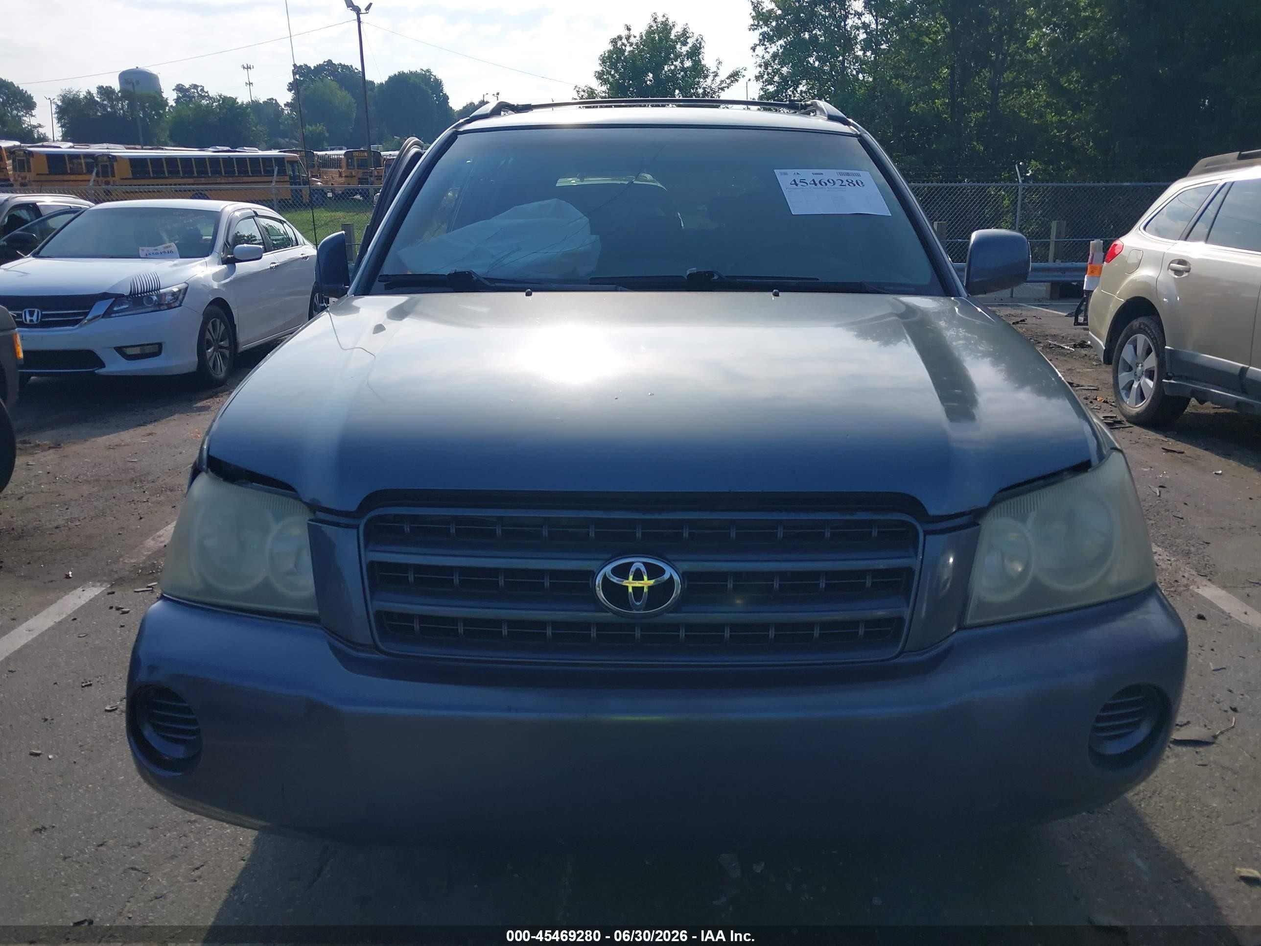 2002 Toyota Highlander V6 Light Blue vin: JTEGF21A220066225