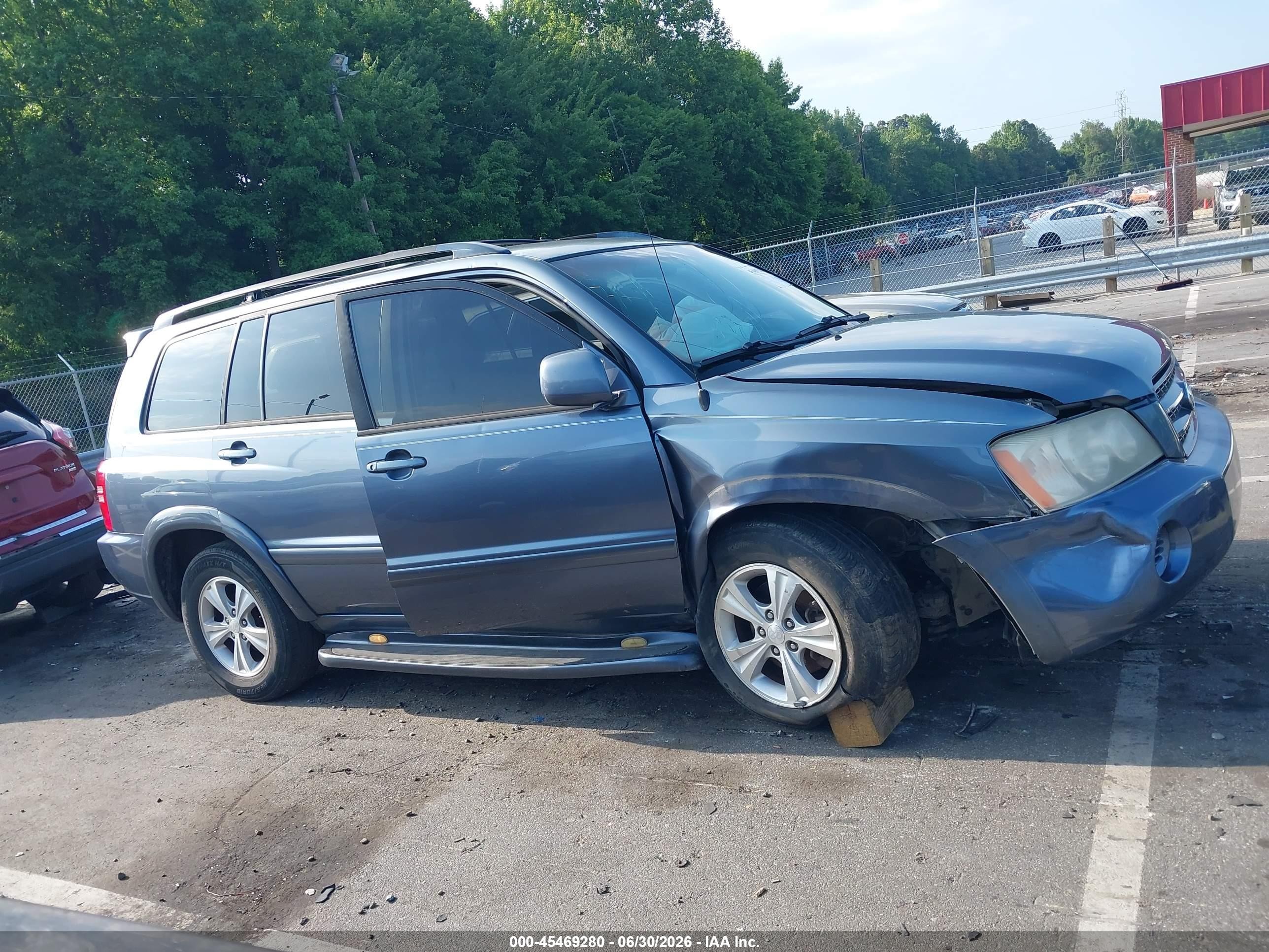 2002 Toyota Highlander V6 Light Blue vin: JTEGF21A220066225