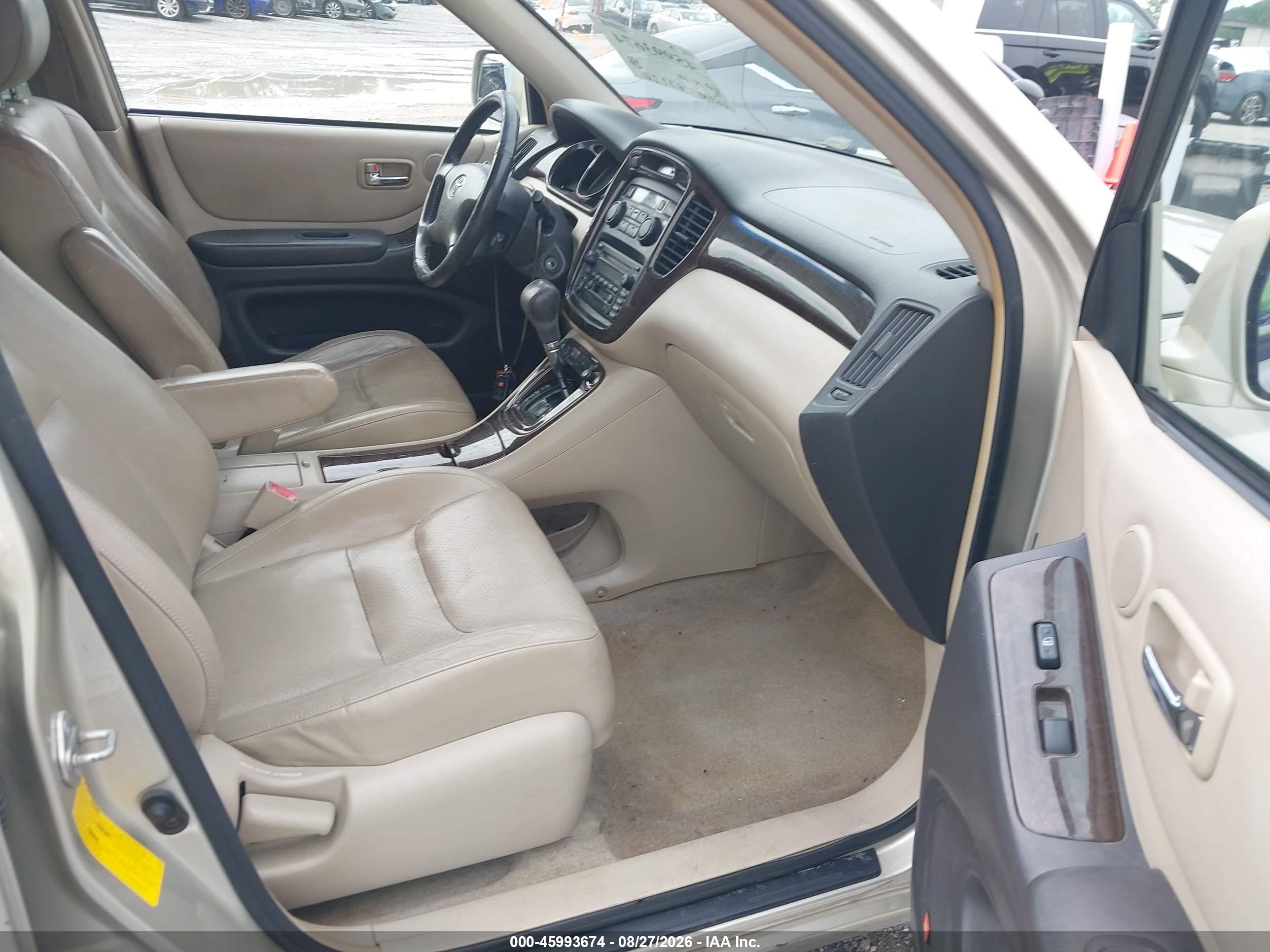 2003 Toyota Highlander Limited V6 Gold vin: JTEGF21A230095953