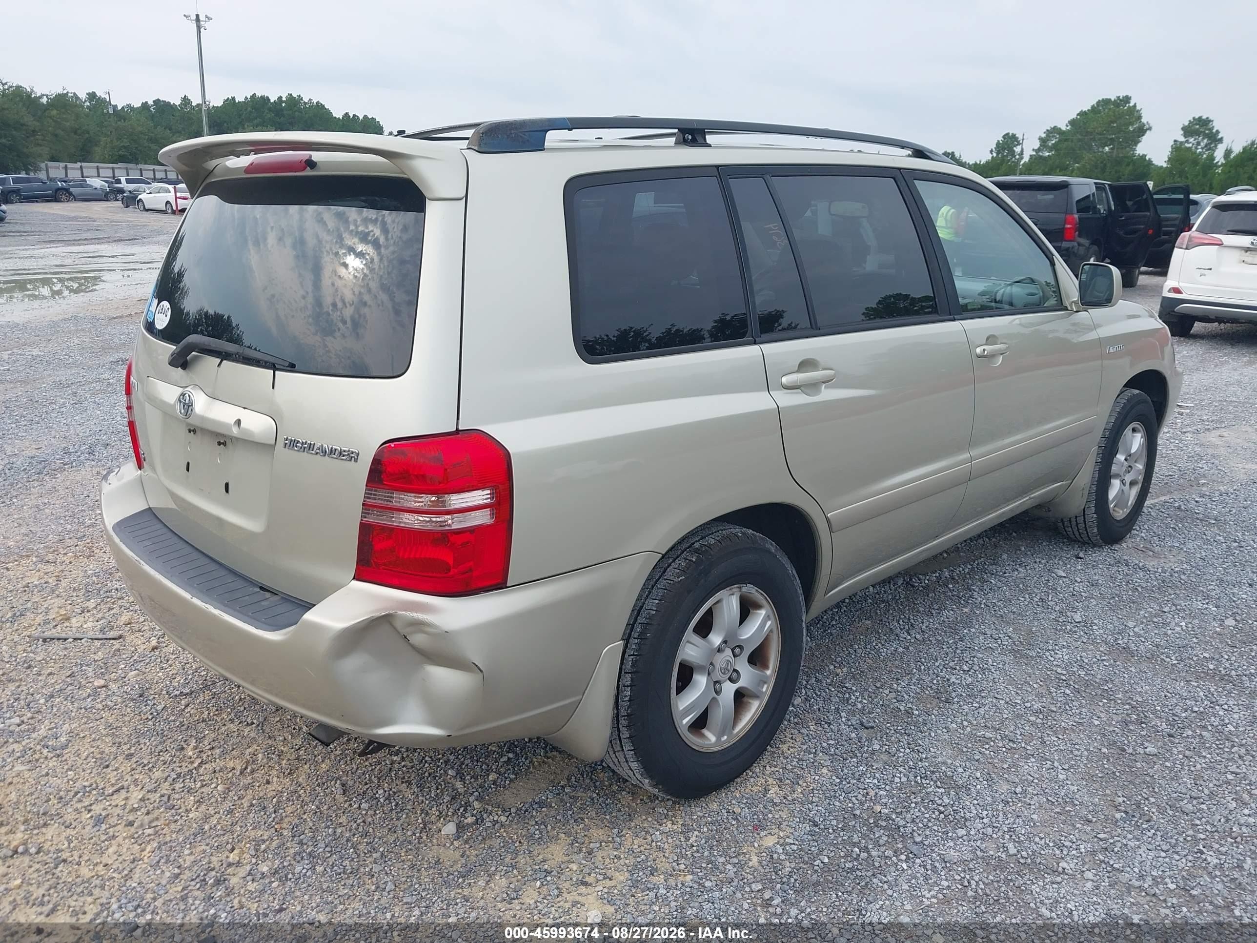 2003 Toyota Highlander Limited V6 Gold vin: JTEGF21A230095953