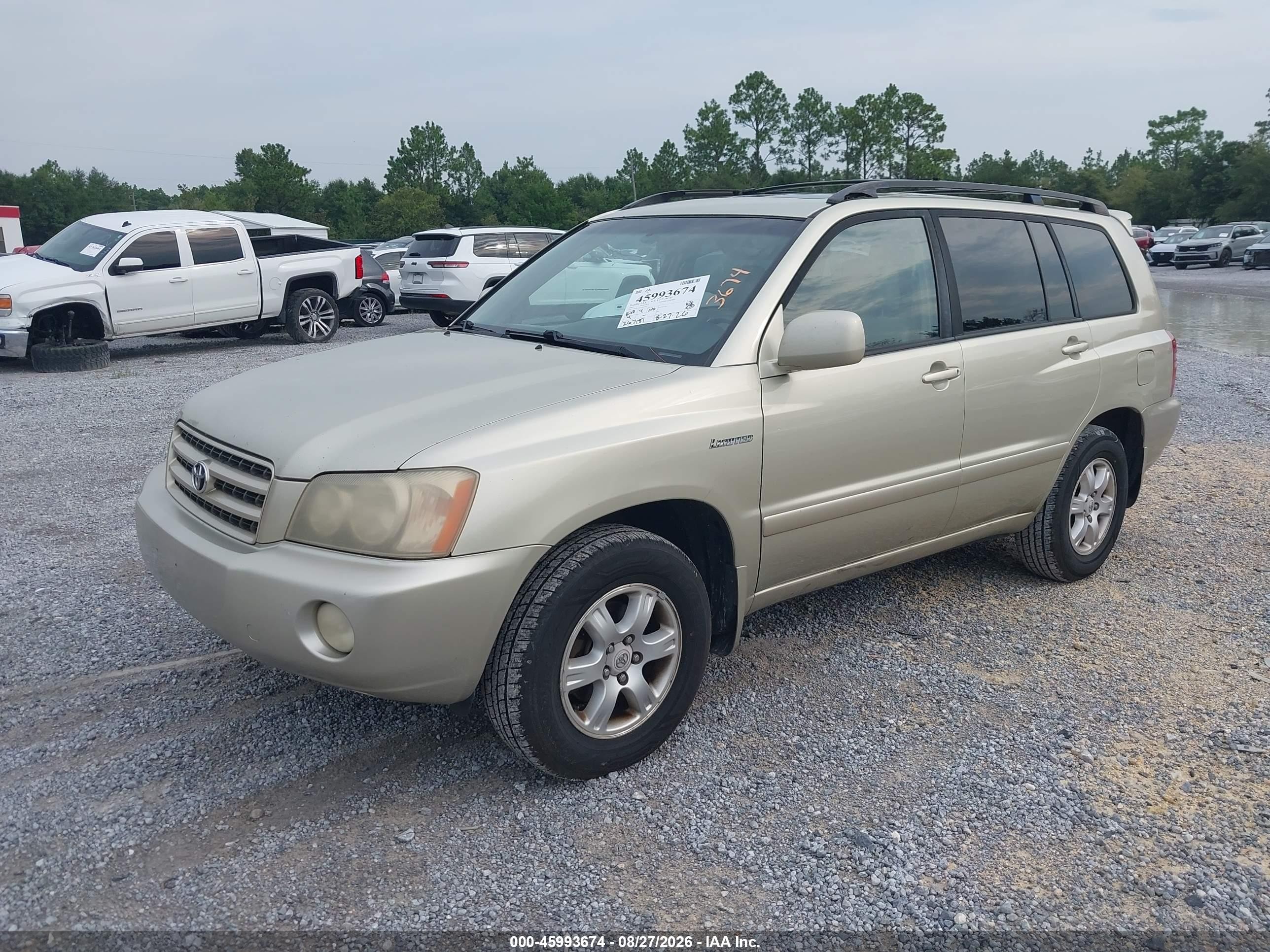 2003 Toyota Highlander Limited V6 Gold vin: JTEGF21A230095953