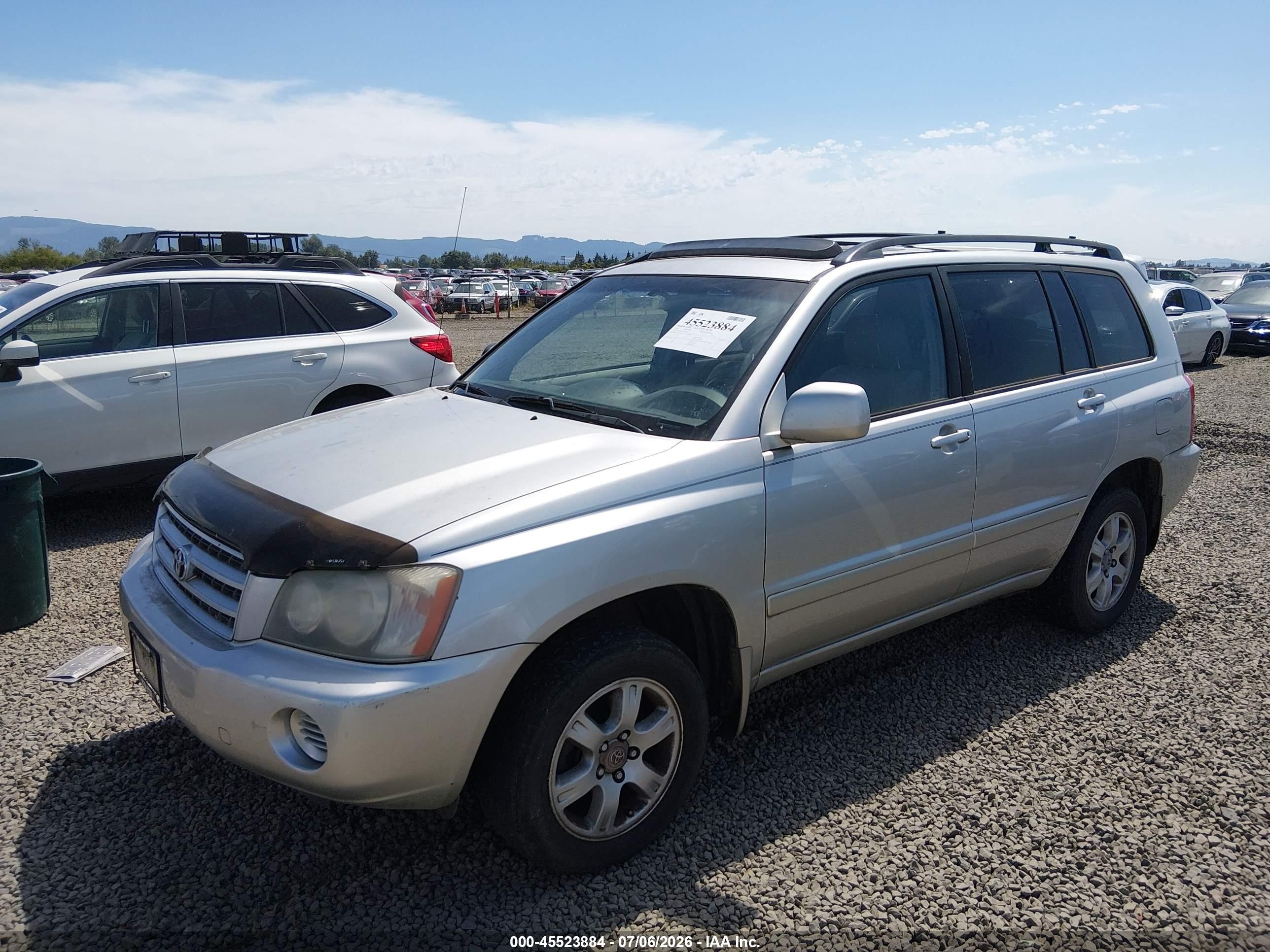 2001 Toyota Highlander V6 Silver vin: JTEGF21A310015461