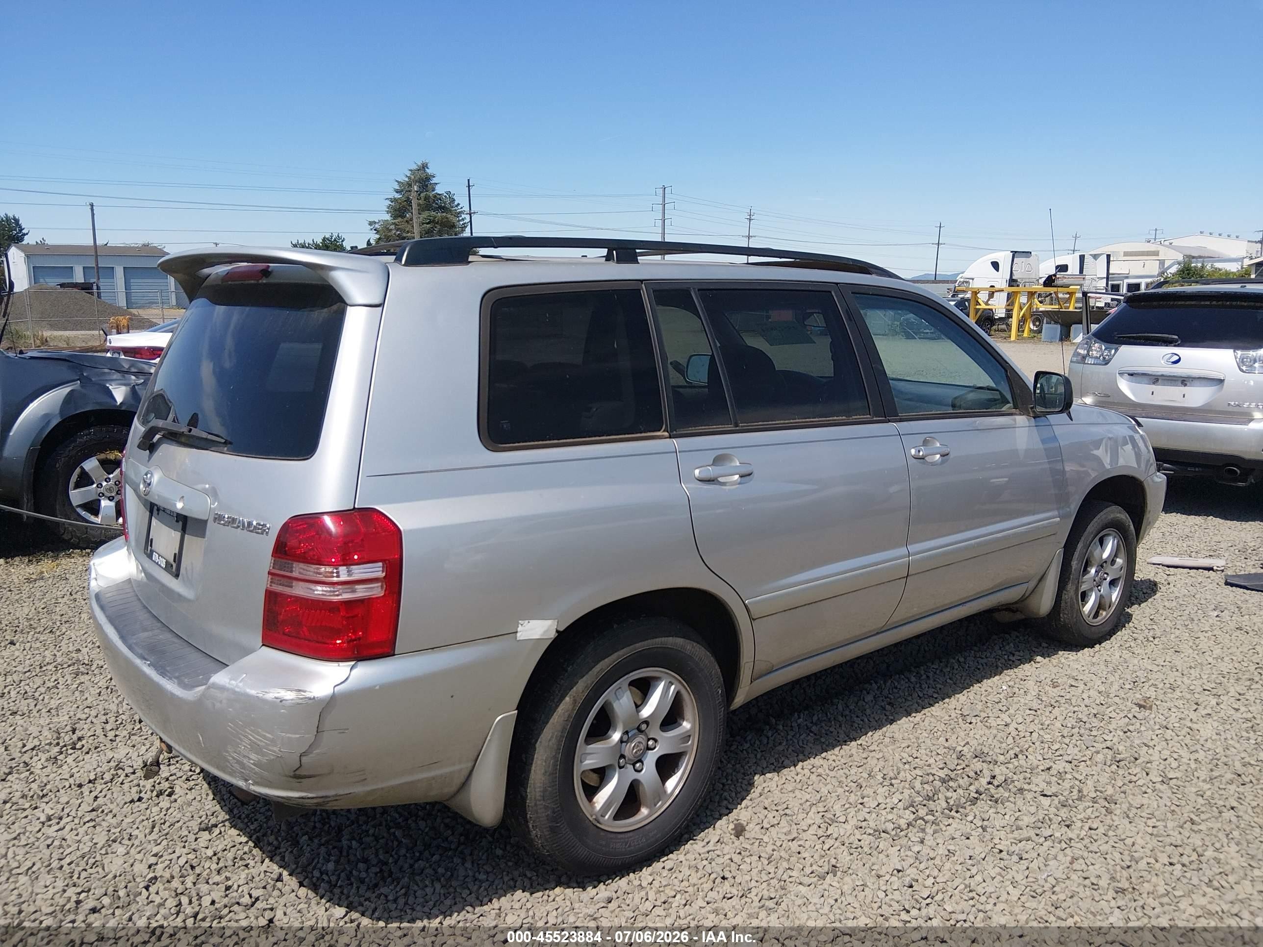 2001 Toyota Highlander V6 Silver vin: JTEGF21A310015461