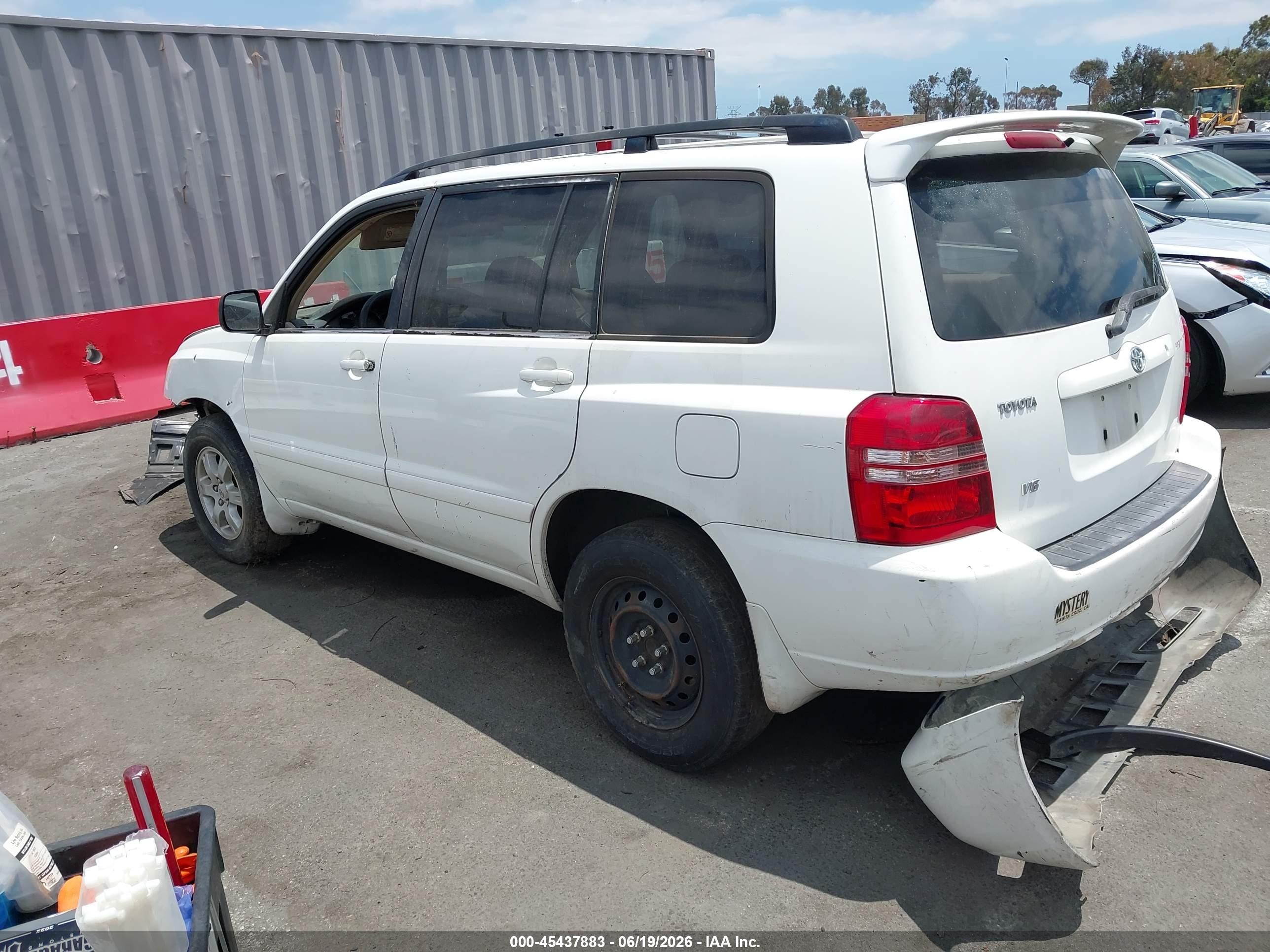 2001 Toyota Highlander V6 Белый vin: JTEGF21A310022684