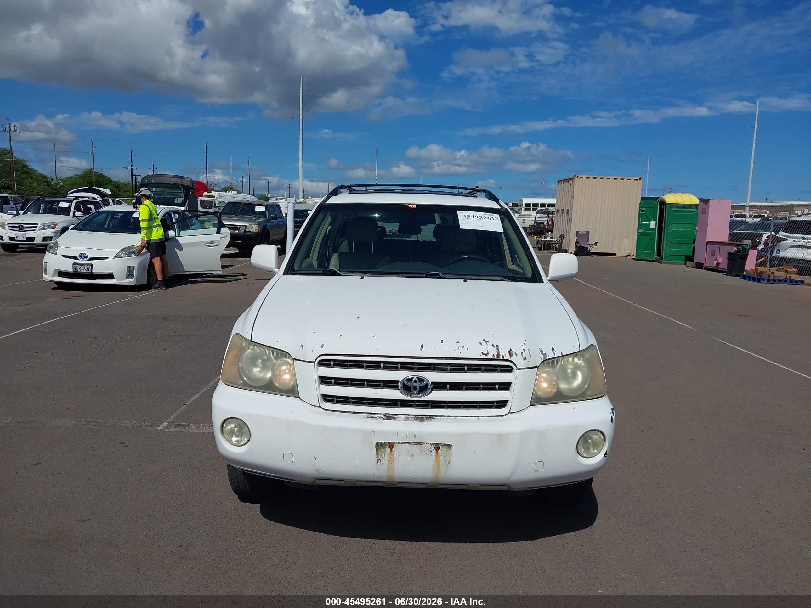 2002 Toyota Highlander Limited V6 White vin: JTEGF21A320028924