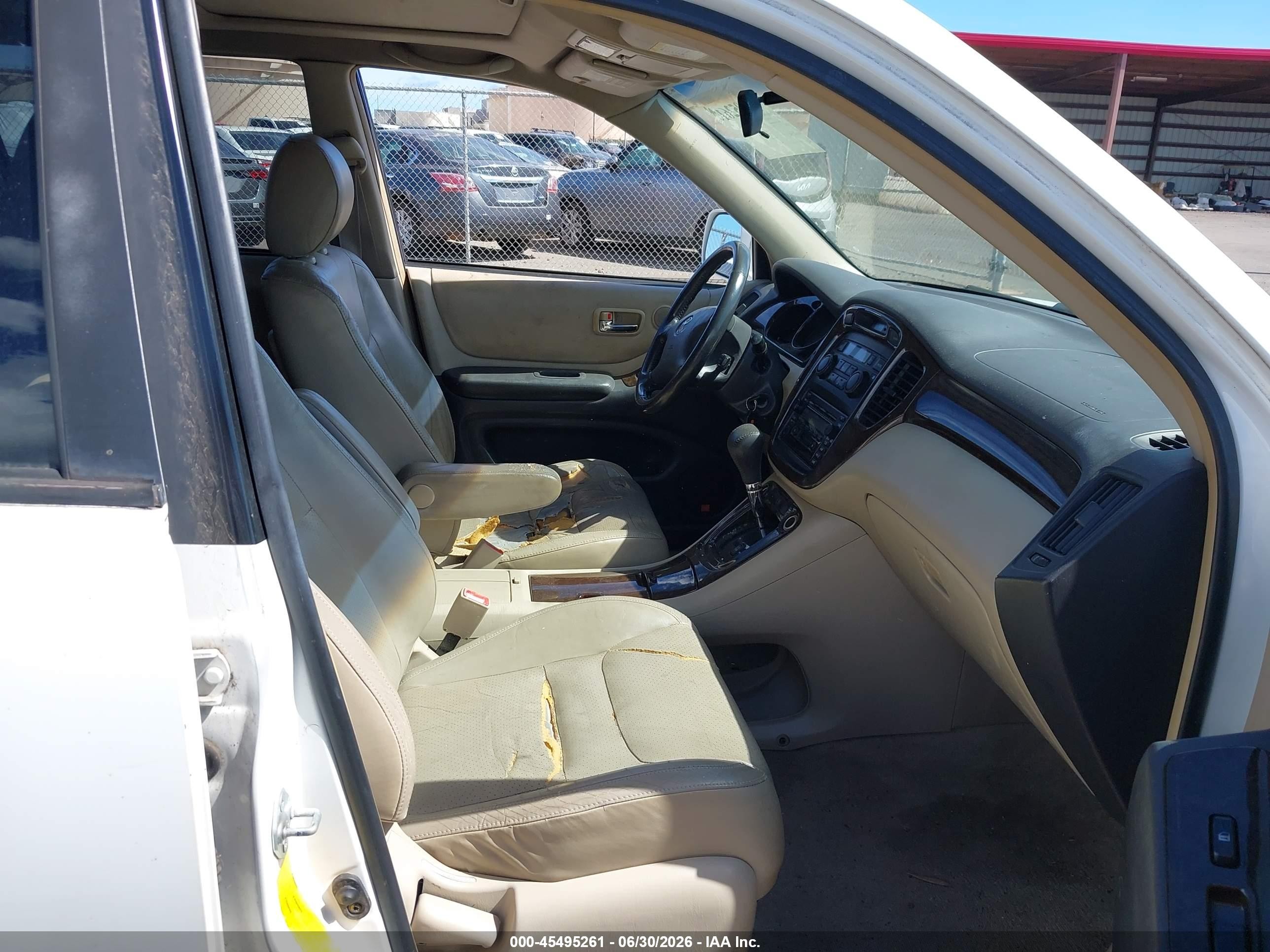 2002 Toyota Highlander Limited V6 White vin: JTEGF21A320028924