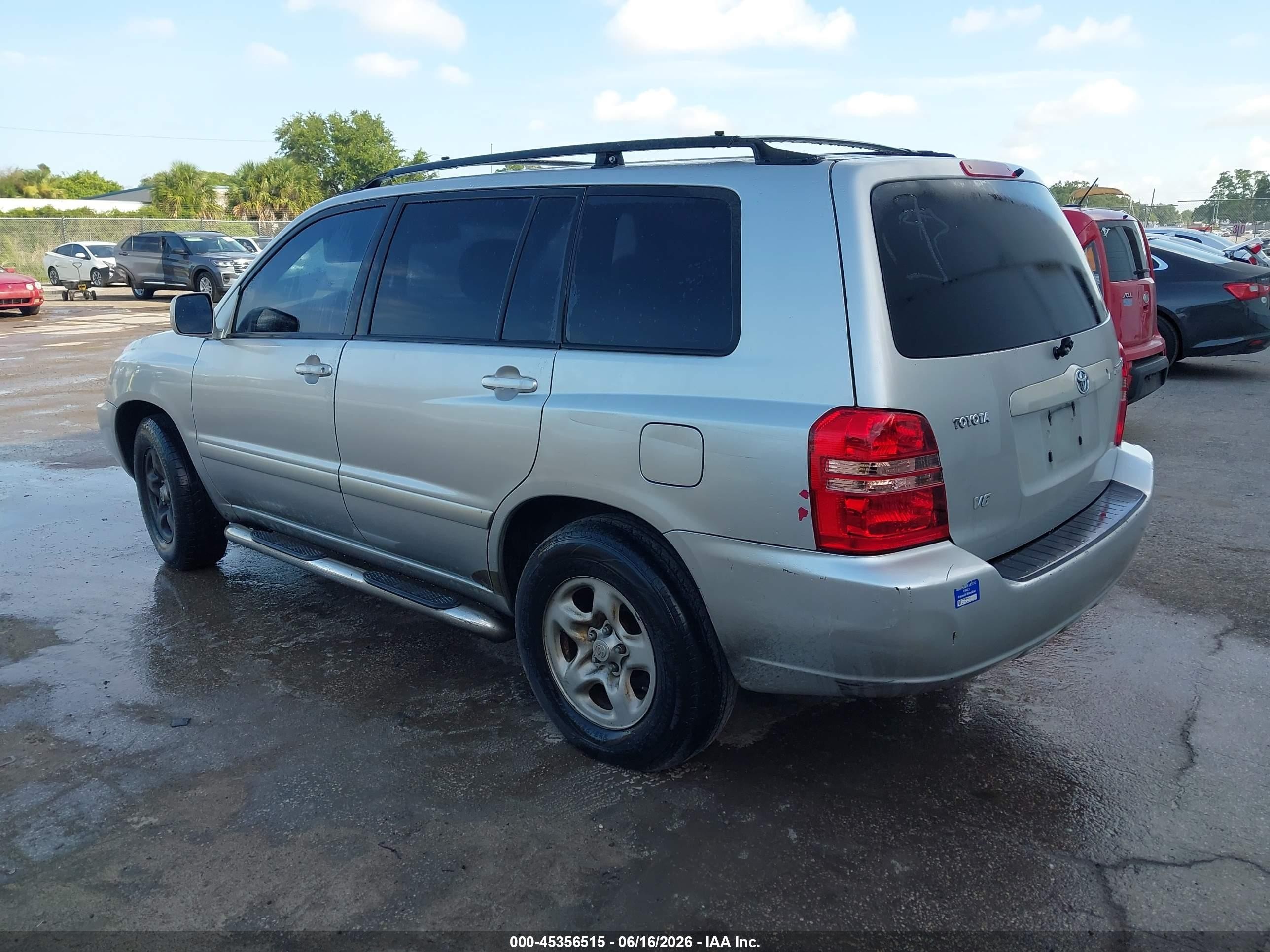 2002 Toyota Highlander V6 Silver vin: JTEGF21A320040216