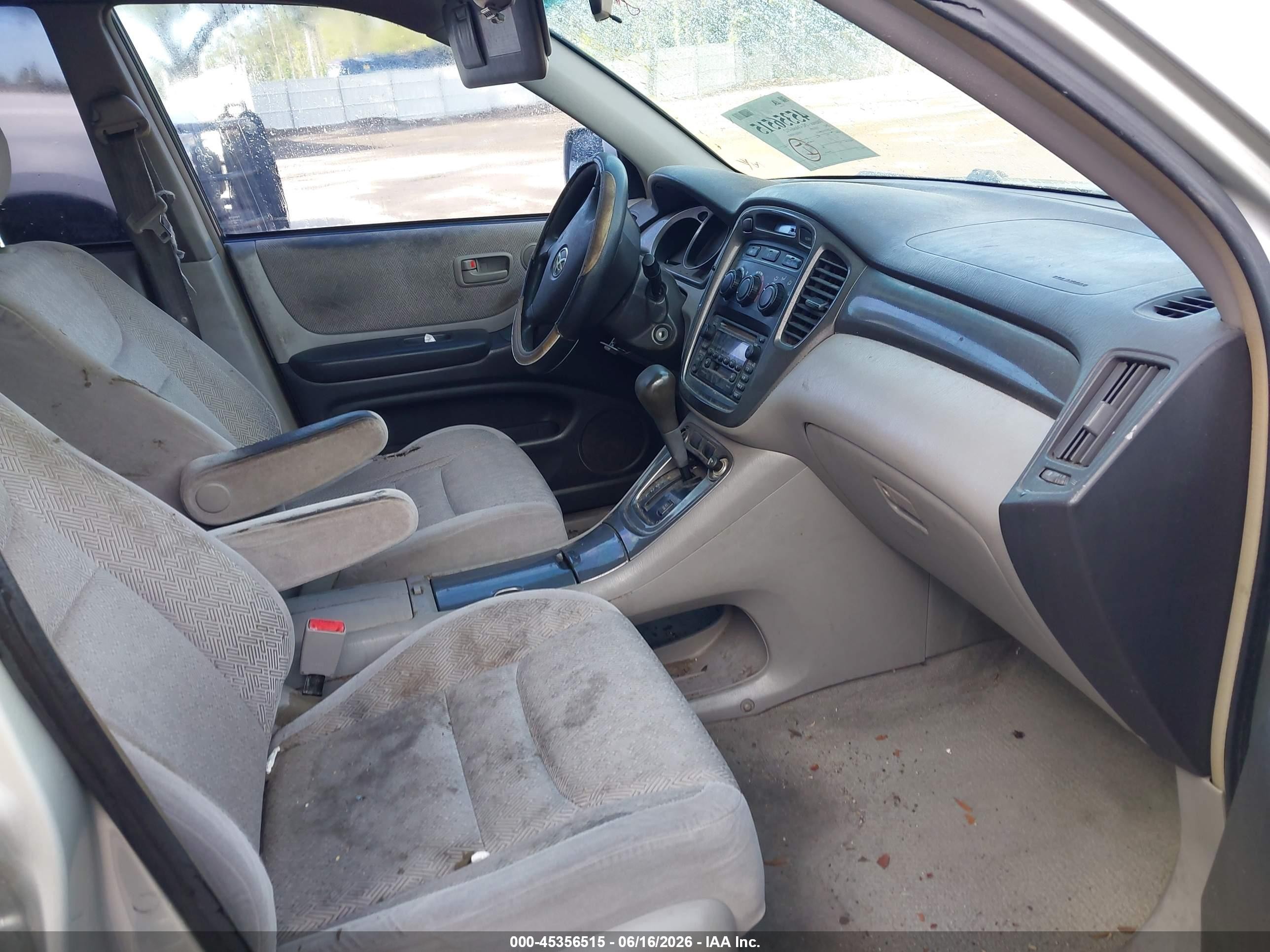 2002 Toyota Highlander V6 Silver vin: JTEGF21A320040216