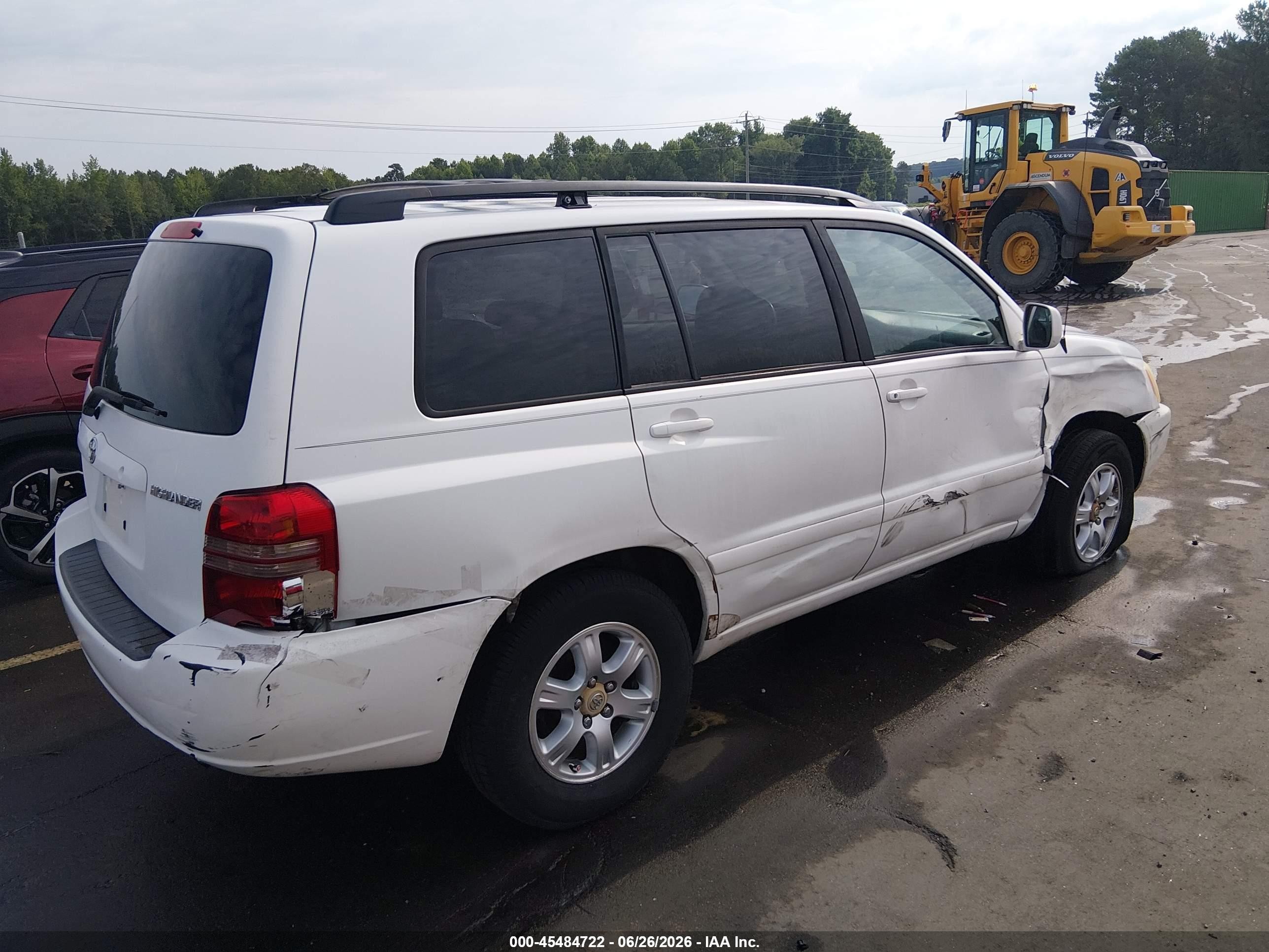 2003 Toyota Highlander V6 White vin: JTEGF21A330080247