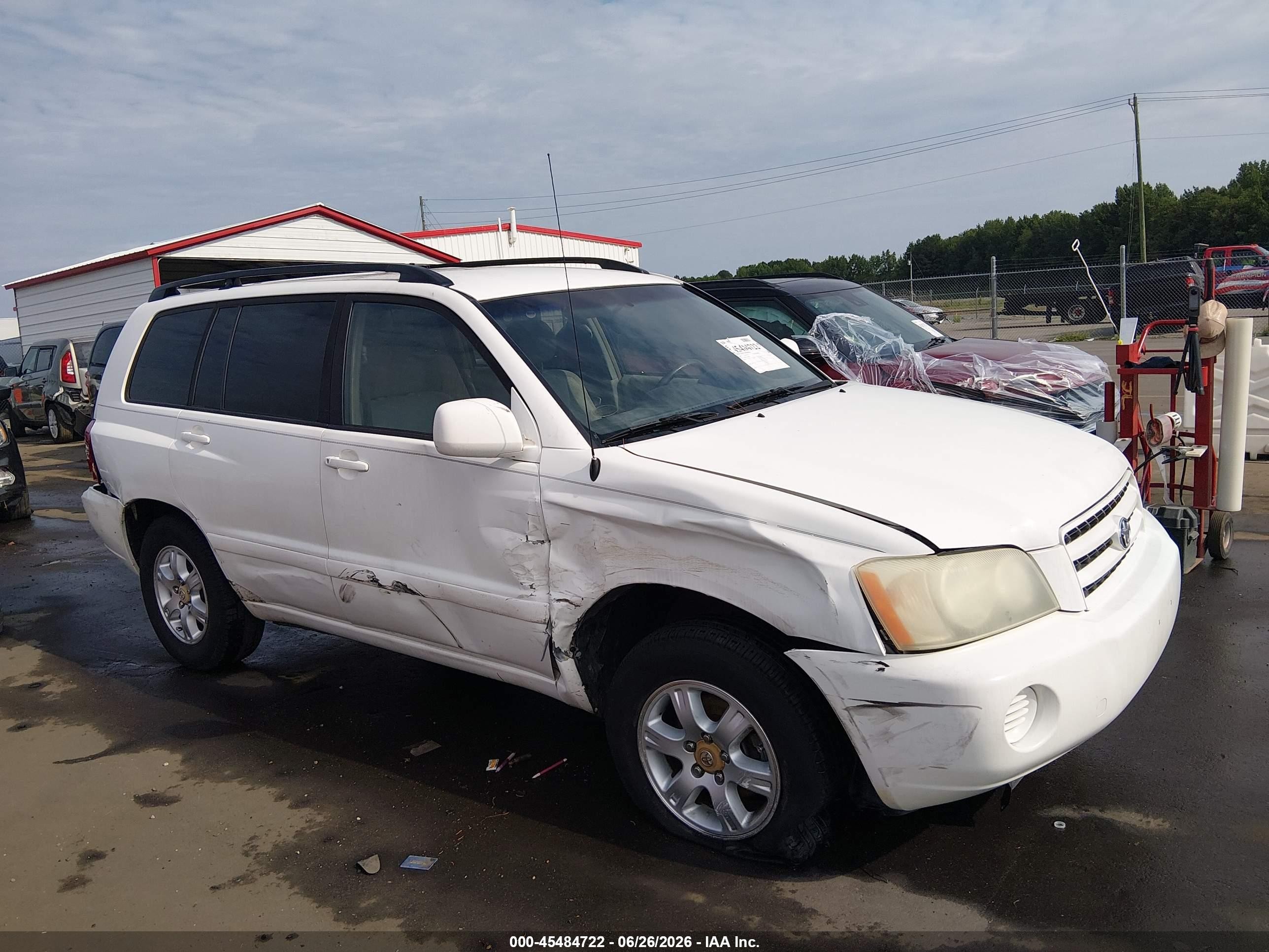 2003 Toyota Highlander V6 White vin: JTEGF21A330080247