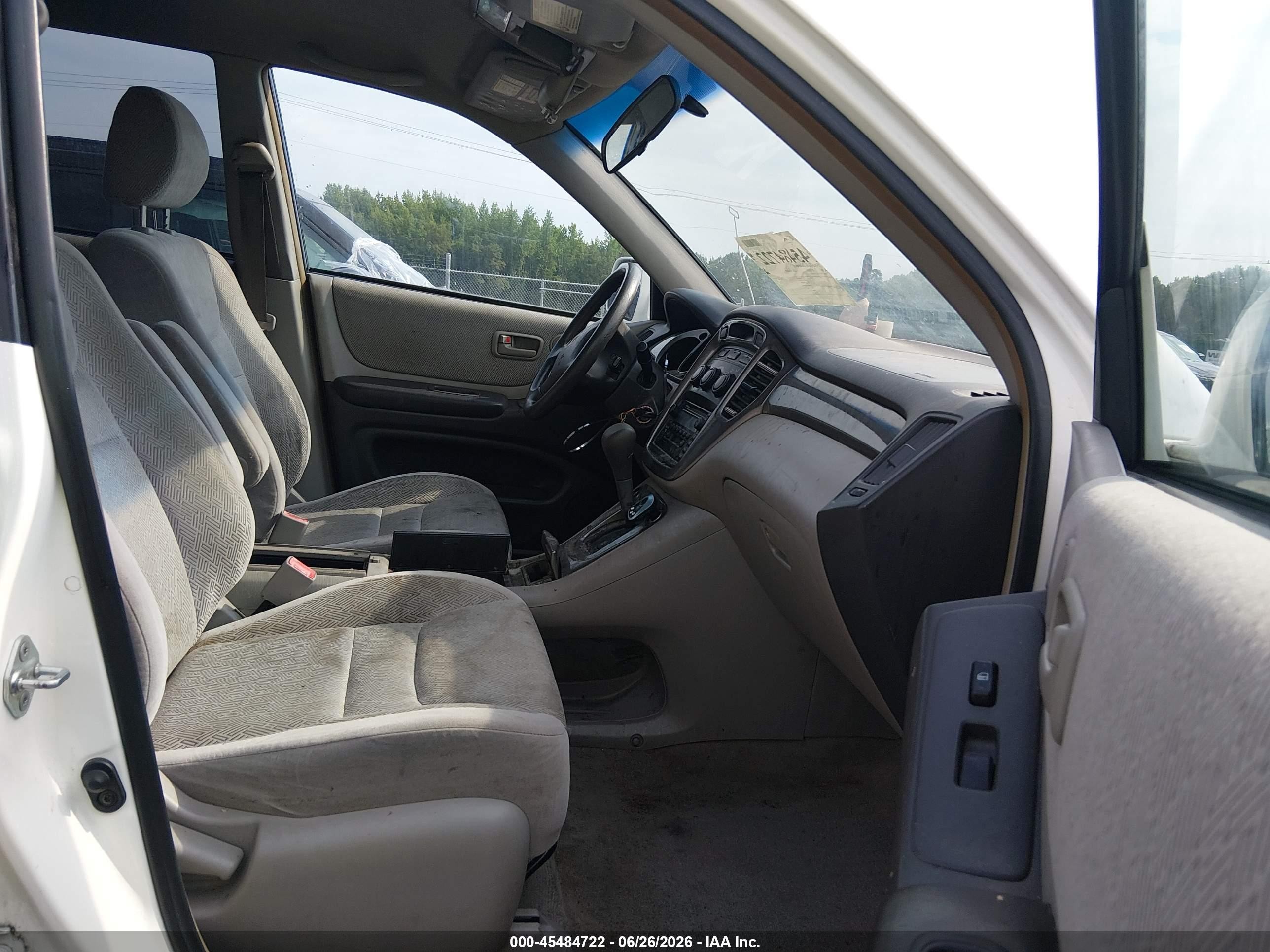 2003 Toyota Highlander V6 White vin: JTEGF21A330080247