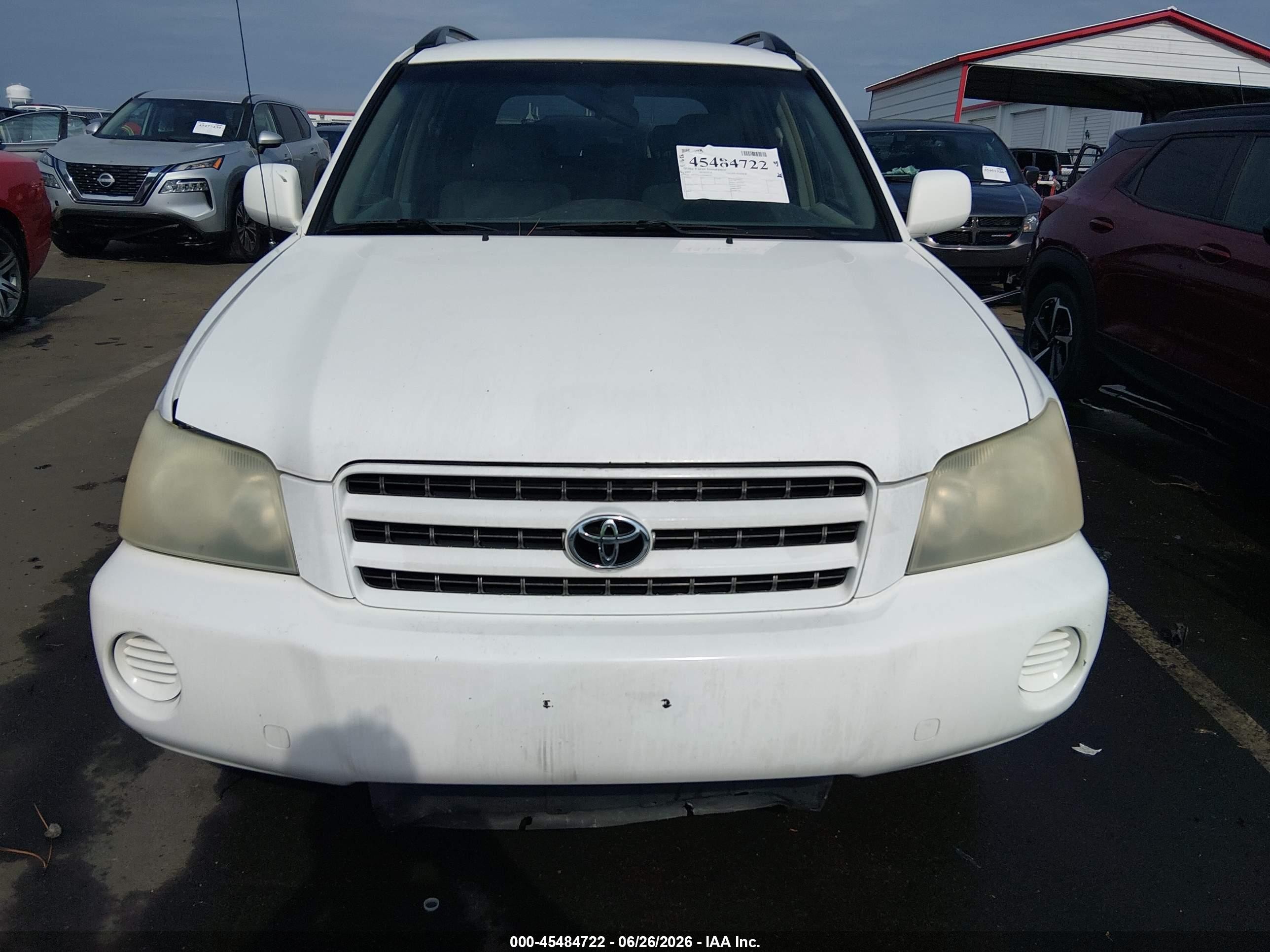 2003 Toyota Highlander V6 White vin: JTEGF21A330080247