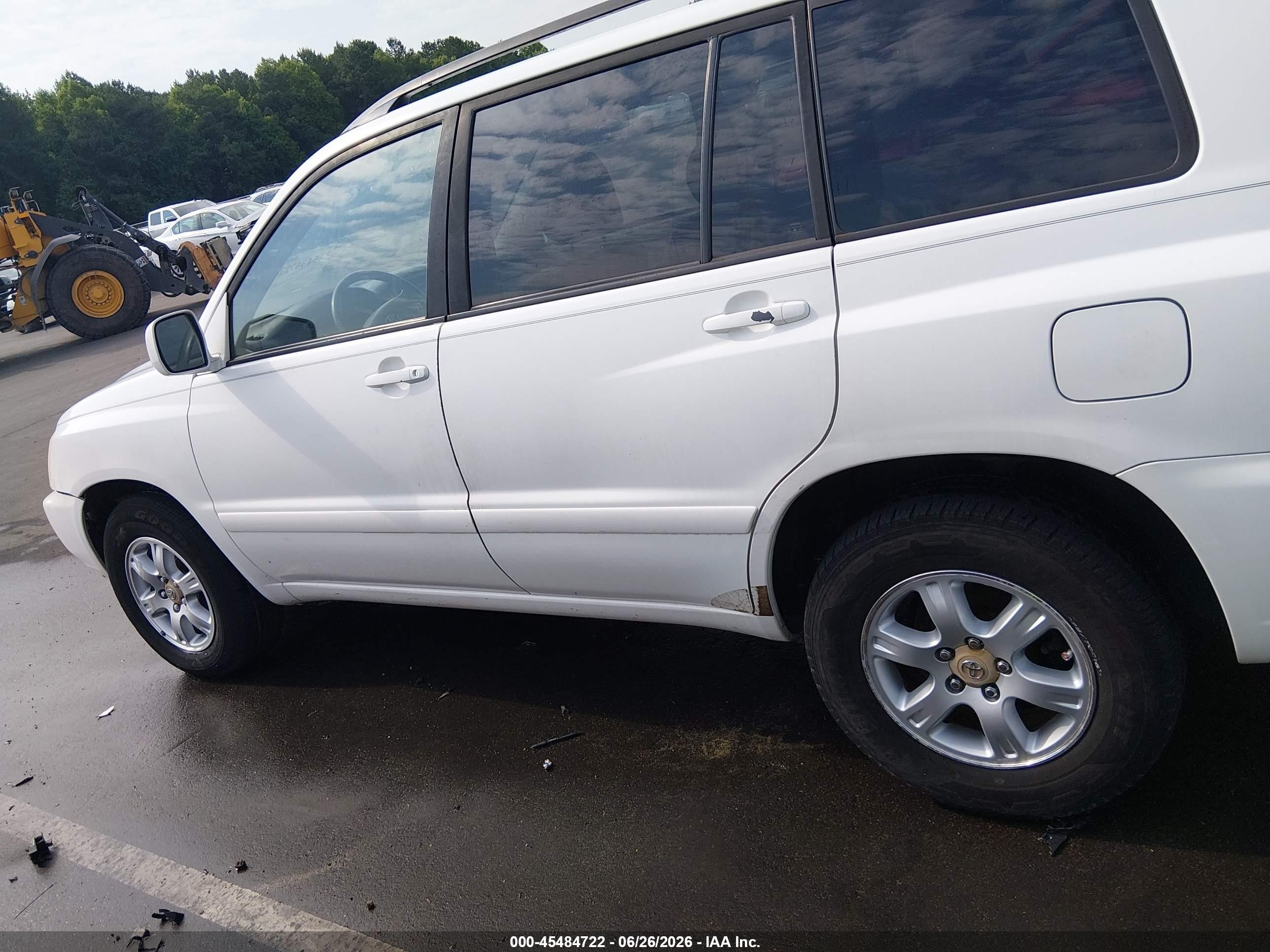 2003 Toyota Highlander V6 White vin: JTEGF21A330080247
