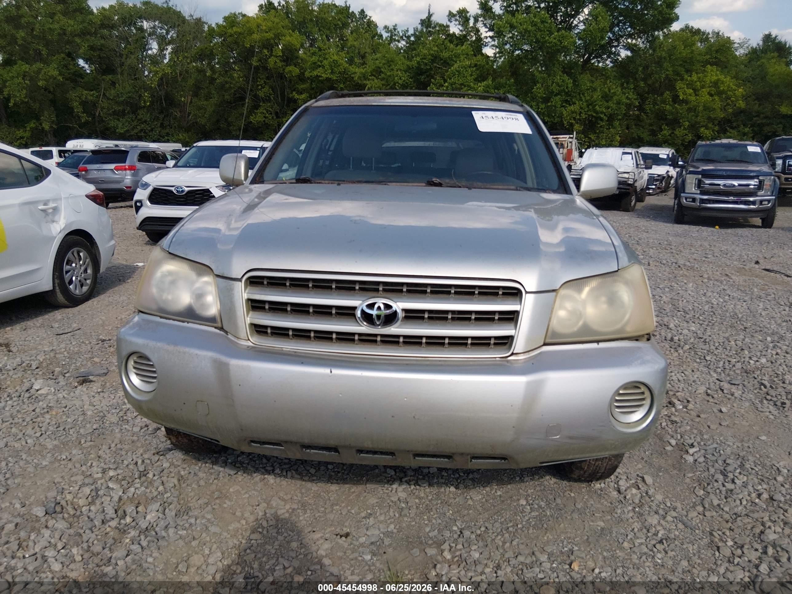 2003 Toyota Highlander V6 Silver vin: JTEGF21A330086002