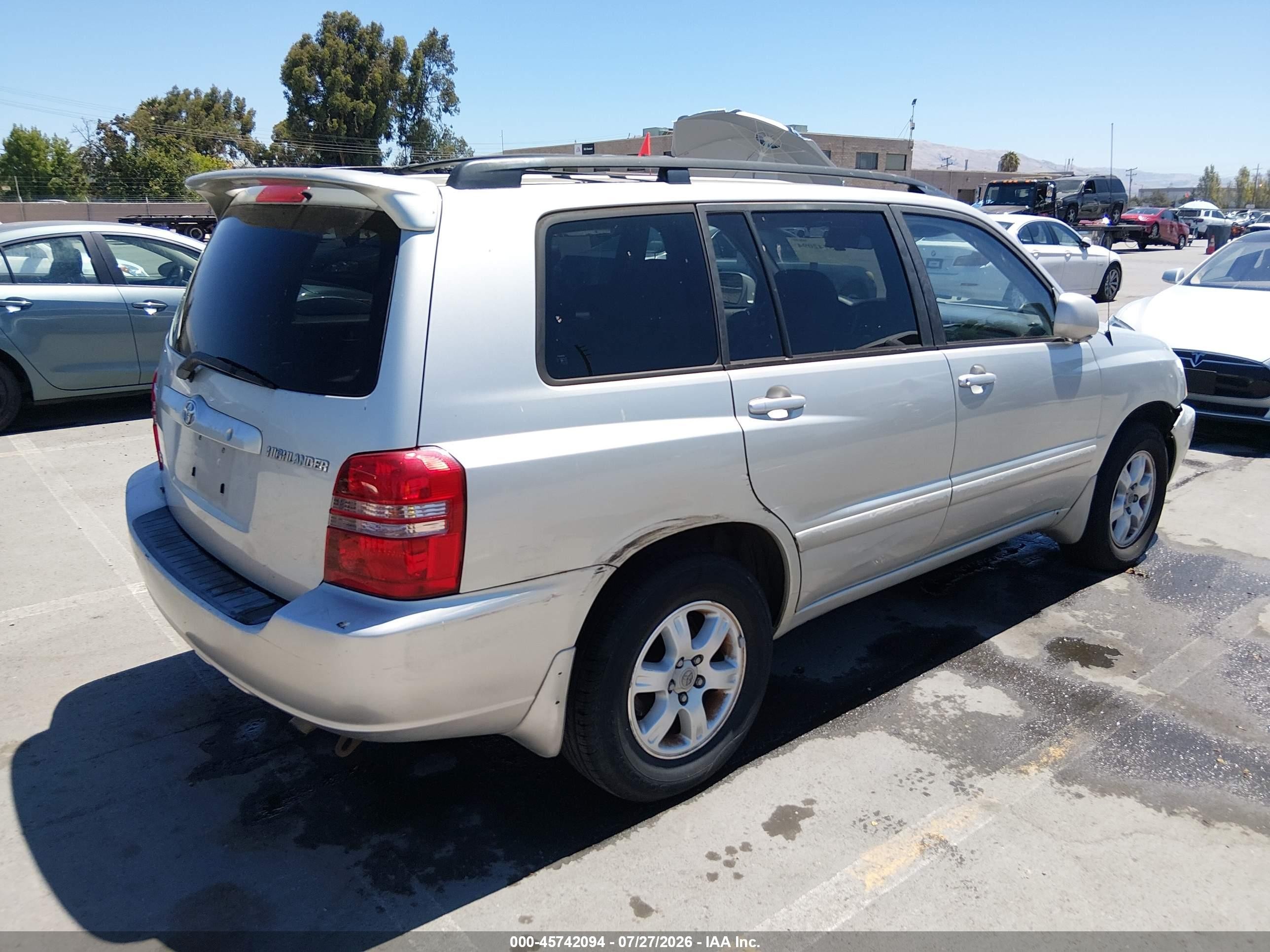 2003 Toyota Highlander V6 Silver vin: JTEGF21A330093337