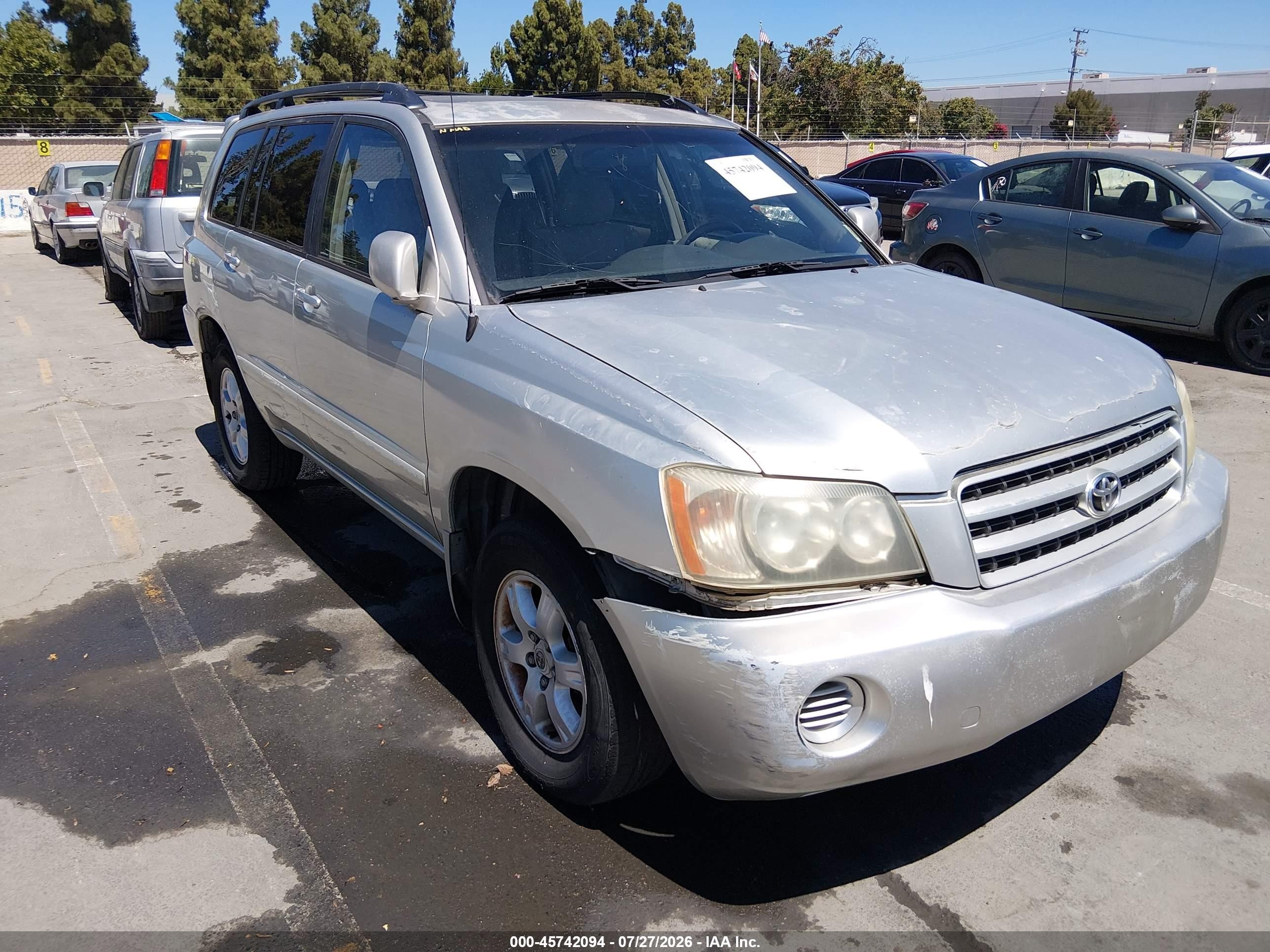 2003 Toyota Highlander V6 Silver vin: JTEGF21A330093337