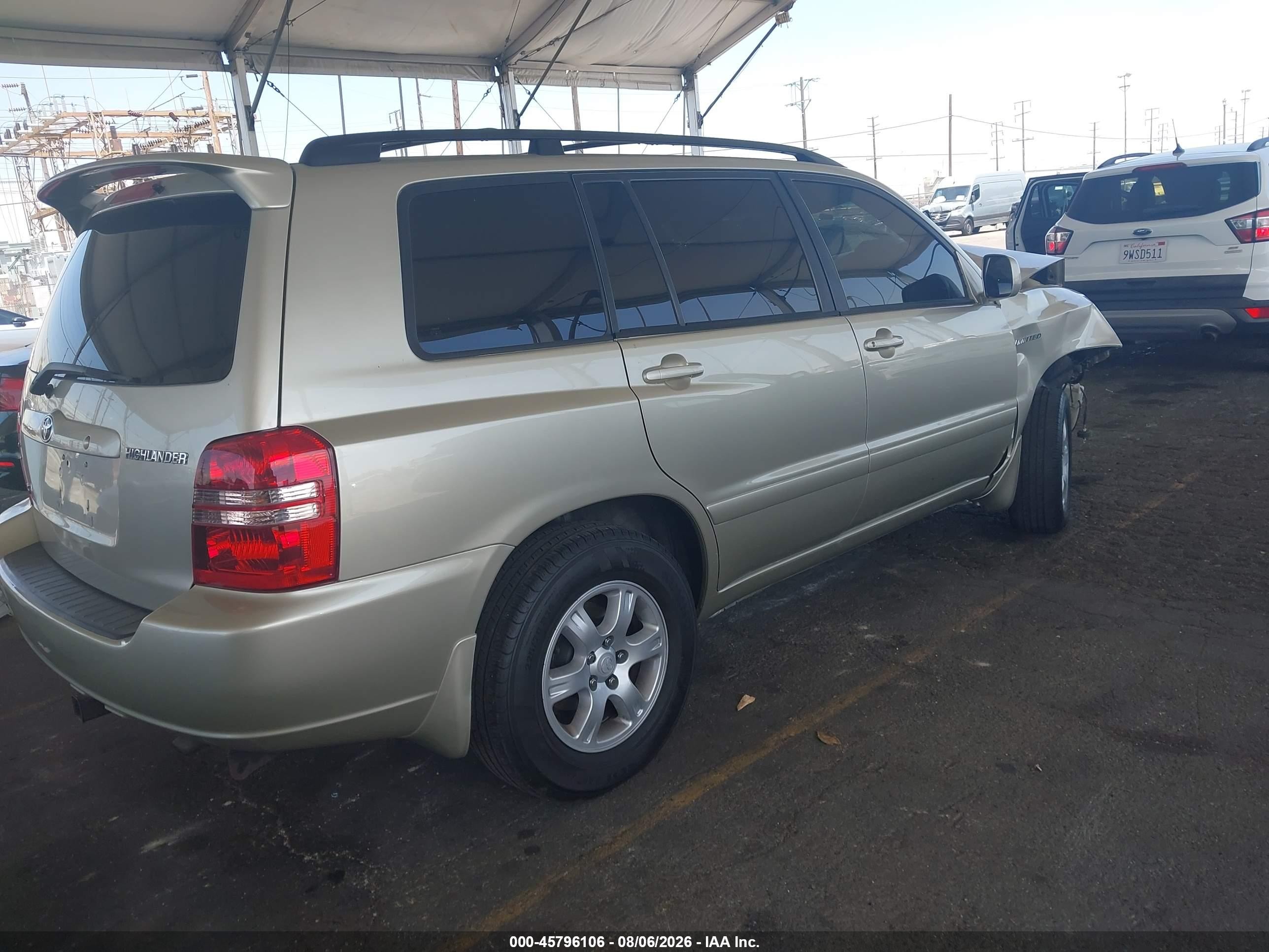 2003 Toyota Highlander Limited V6 Cream vin: JTEGF21A330099364
