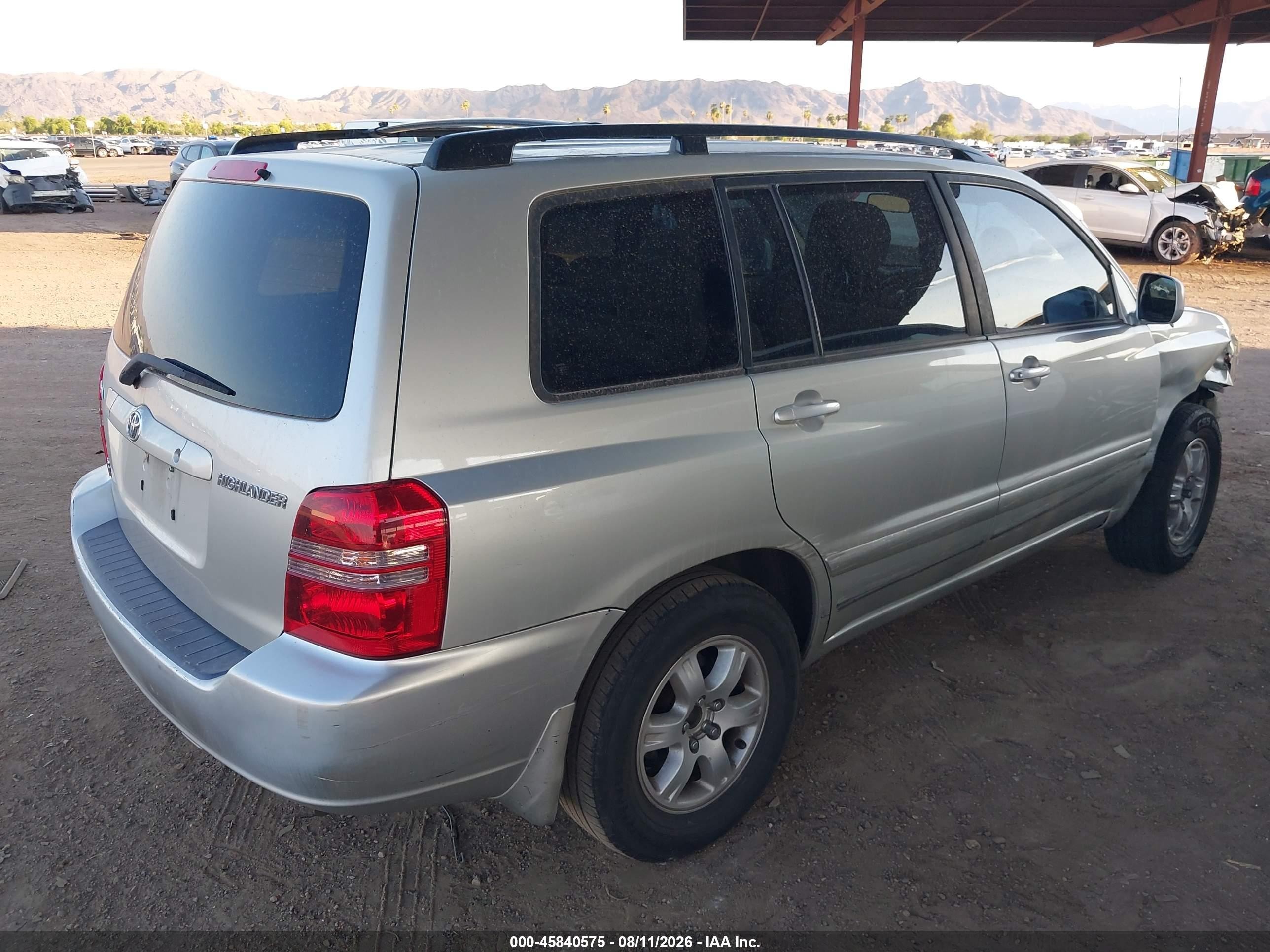 2003 Toyota Highlander V6 Gray vin: JTEGF21A330111335