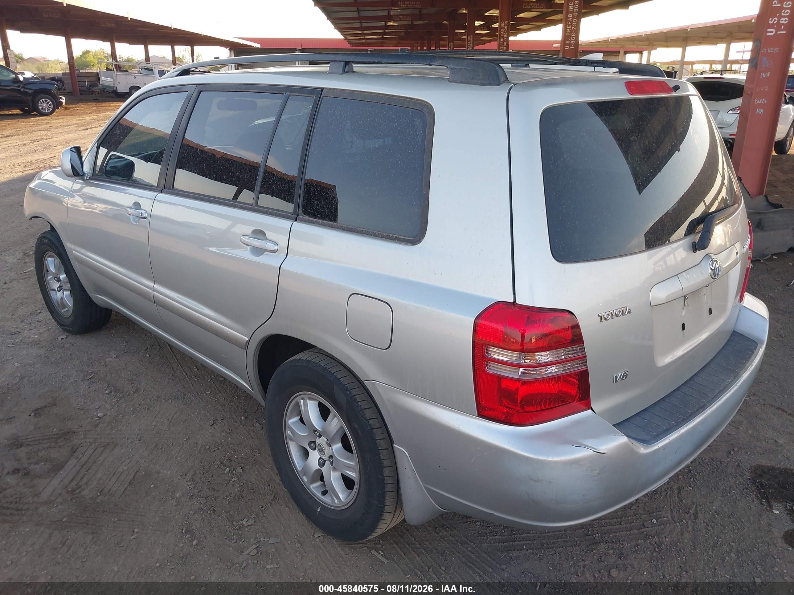 2003 Toyota Highlander V6 Gray vin: JTEGF21A330111335