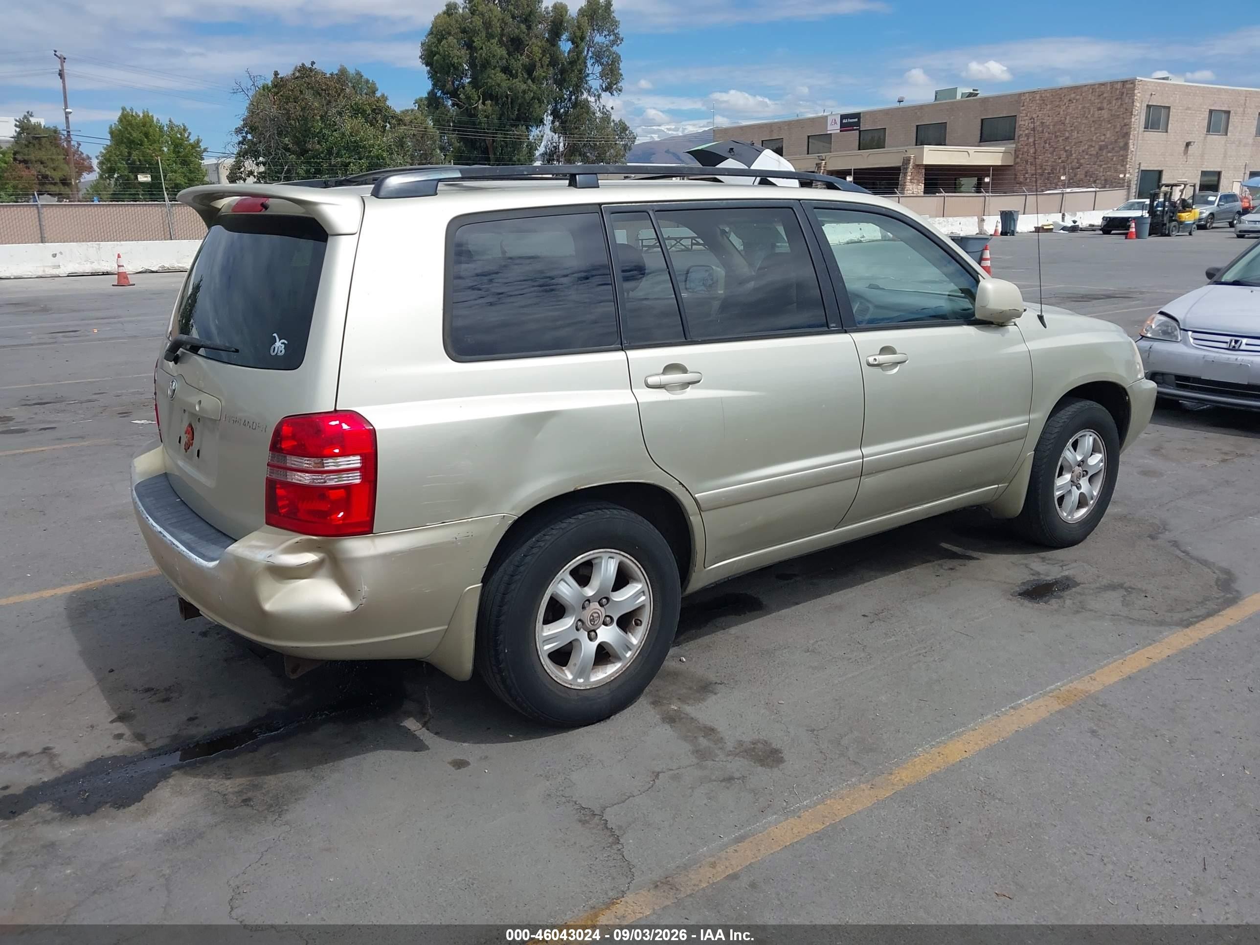 2003 Toyota Highlander V6 Gray vin: JTEGF21A330119404