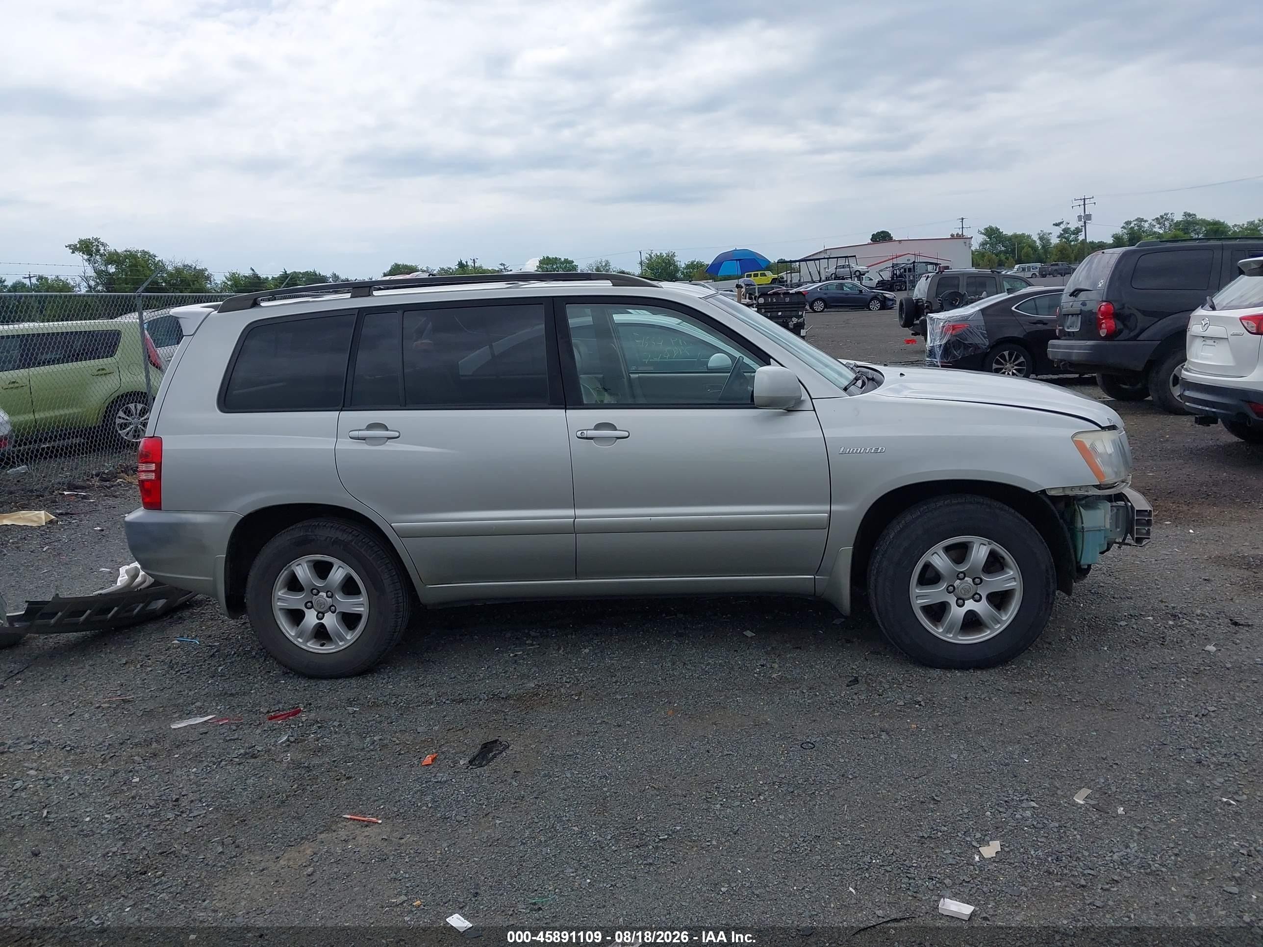 2003 Toyota Highlander Limited V6 Silver vin: JTEGF21A430079494