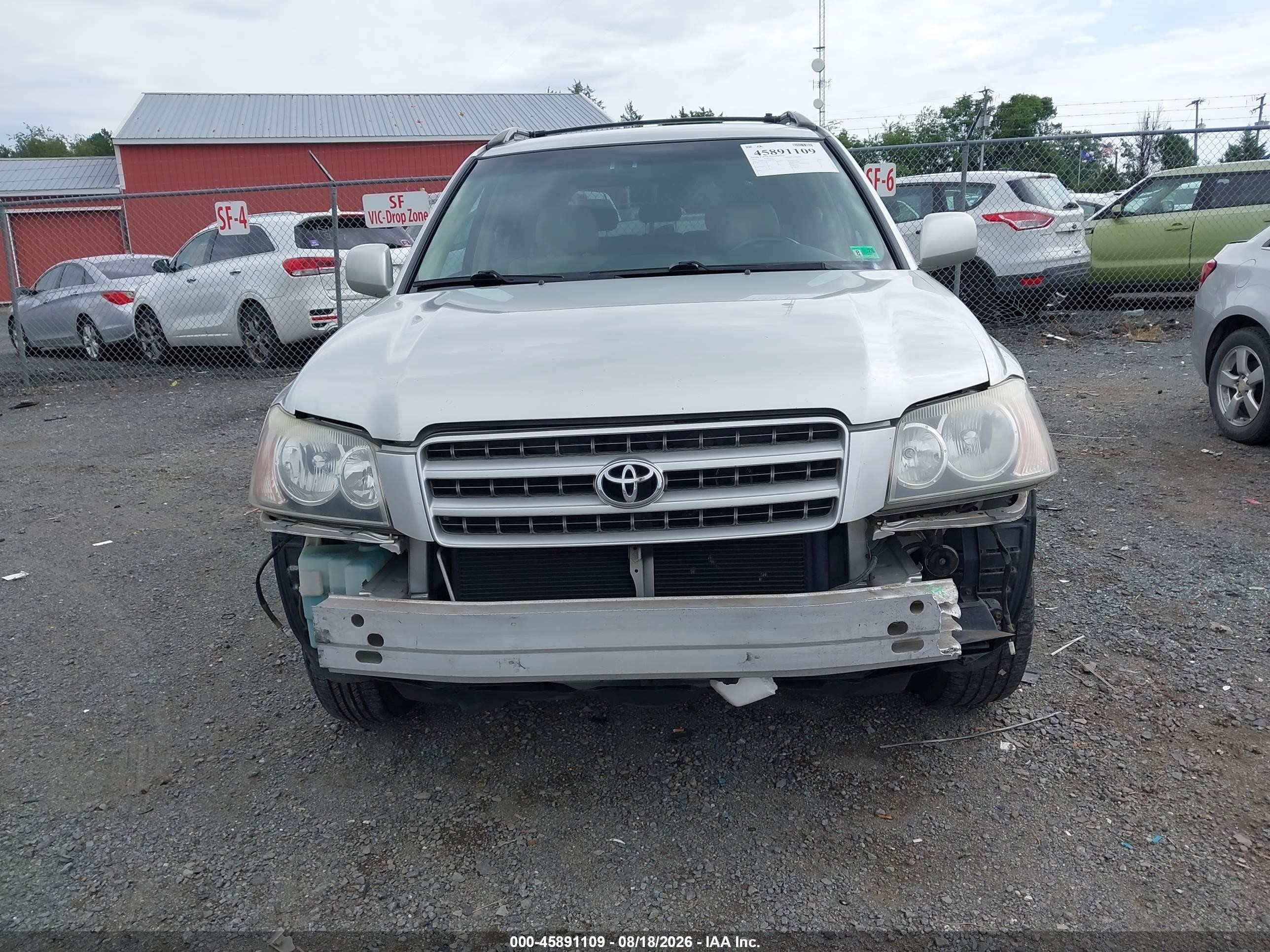 2003 Toyota Highlander Limited V6 Silver vin: JTEGF21A430079494