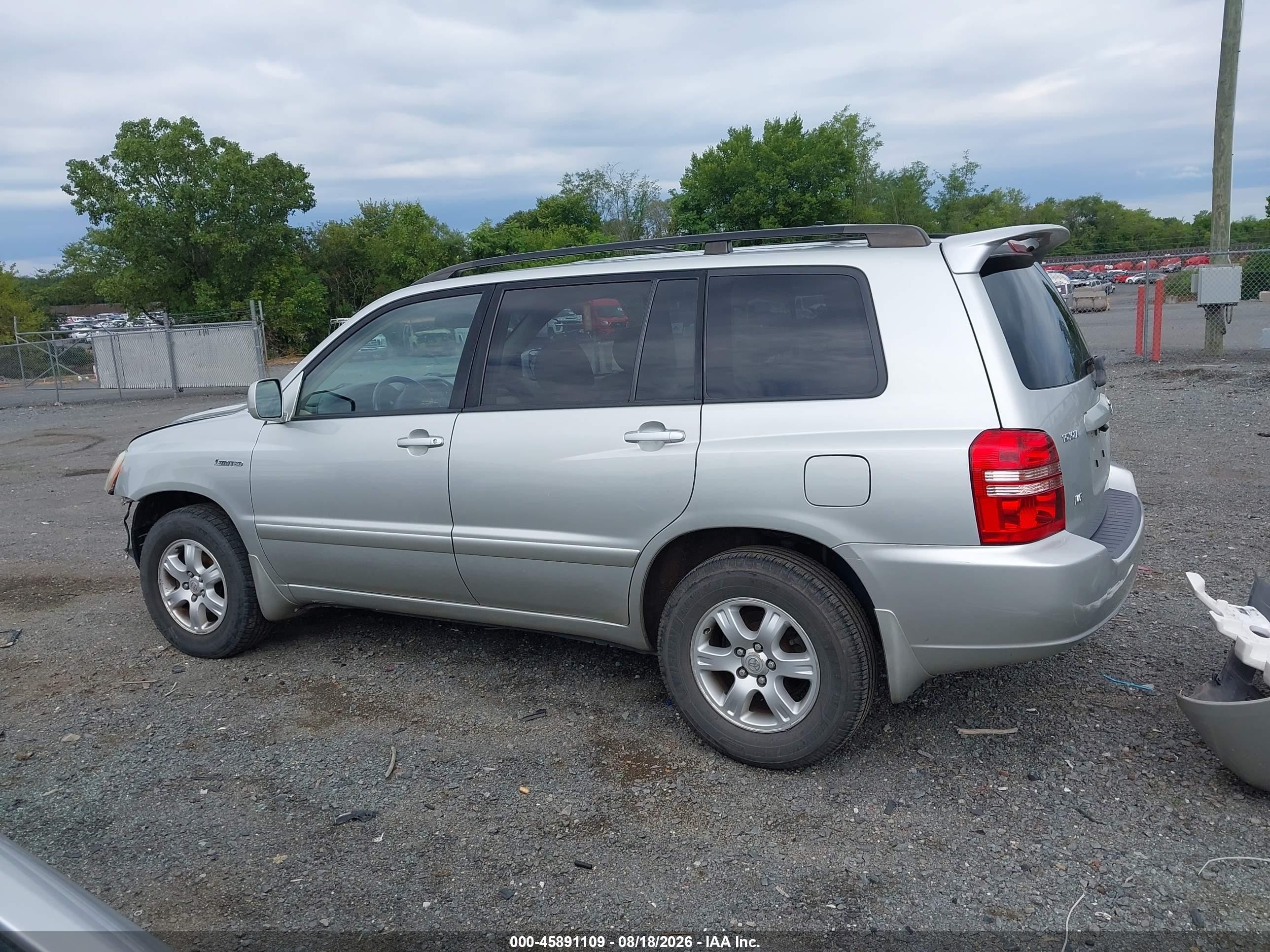 2003 Toyota Highlander Limited V6 Silver vin: JTEGF21A430079494