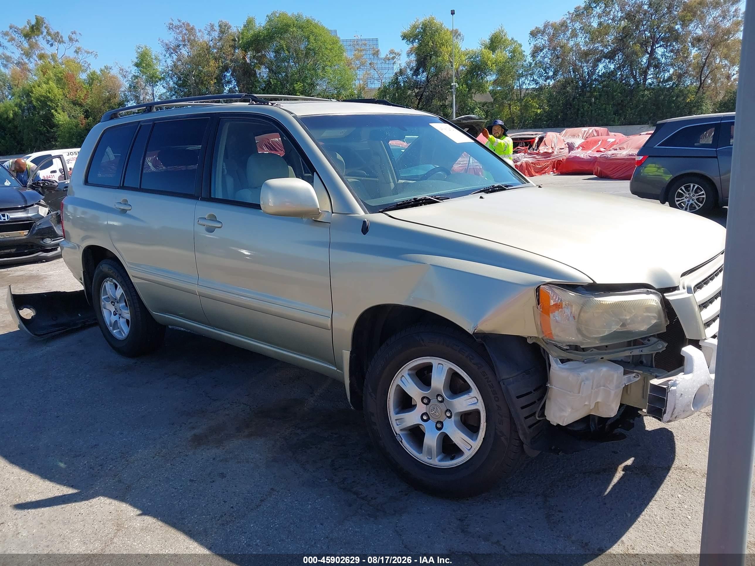 2001 Toyota Highlander V6 Gold vin: JTEGF21A510003280