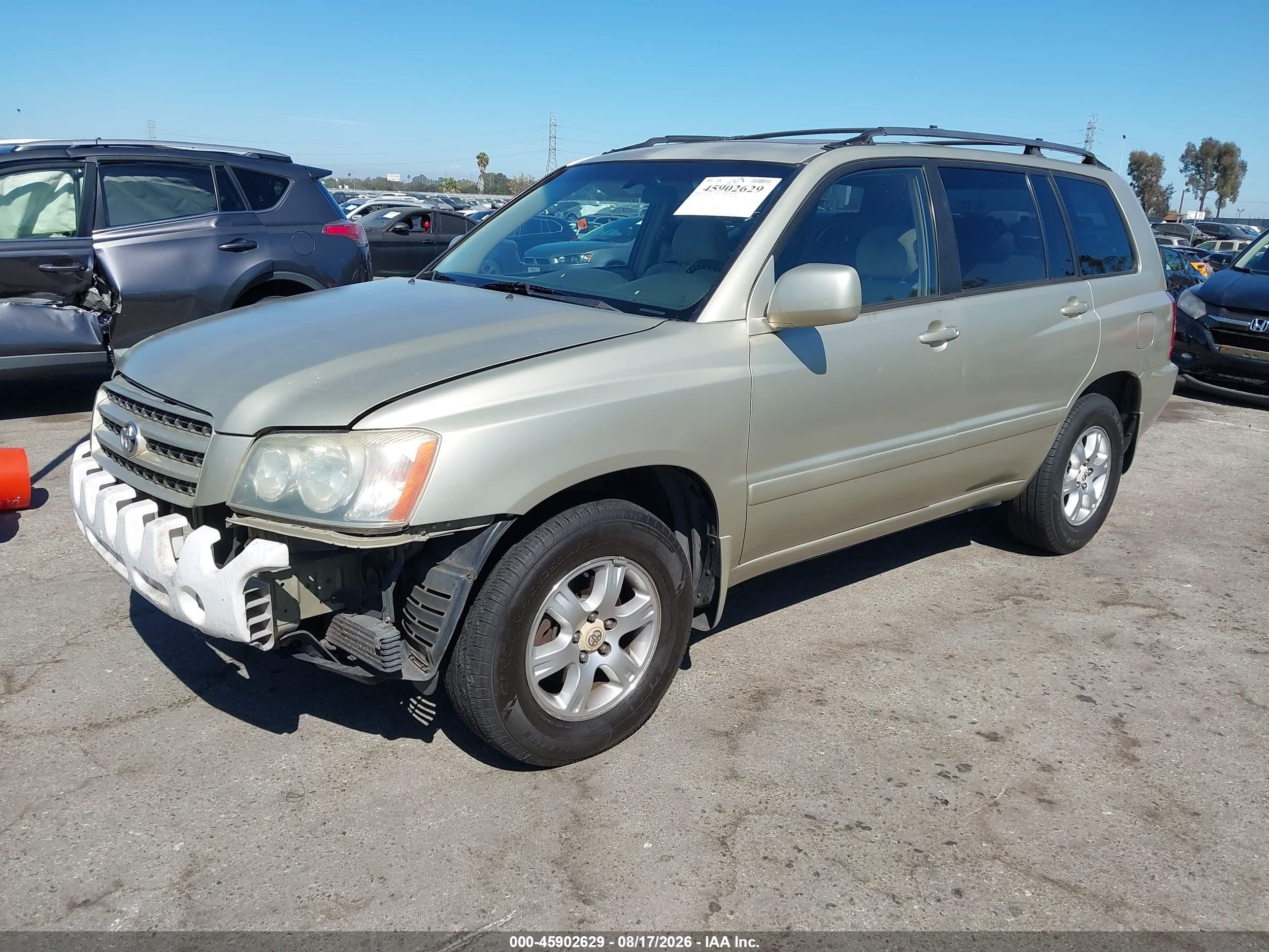 2001 Toyota Highlander V6 Gold vin: JTEGF21A510003280