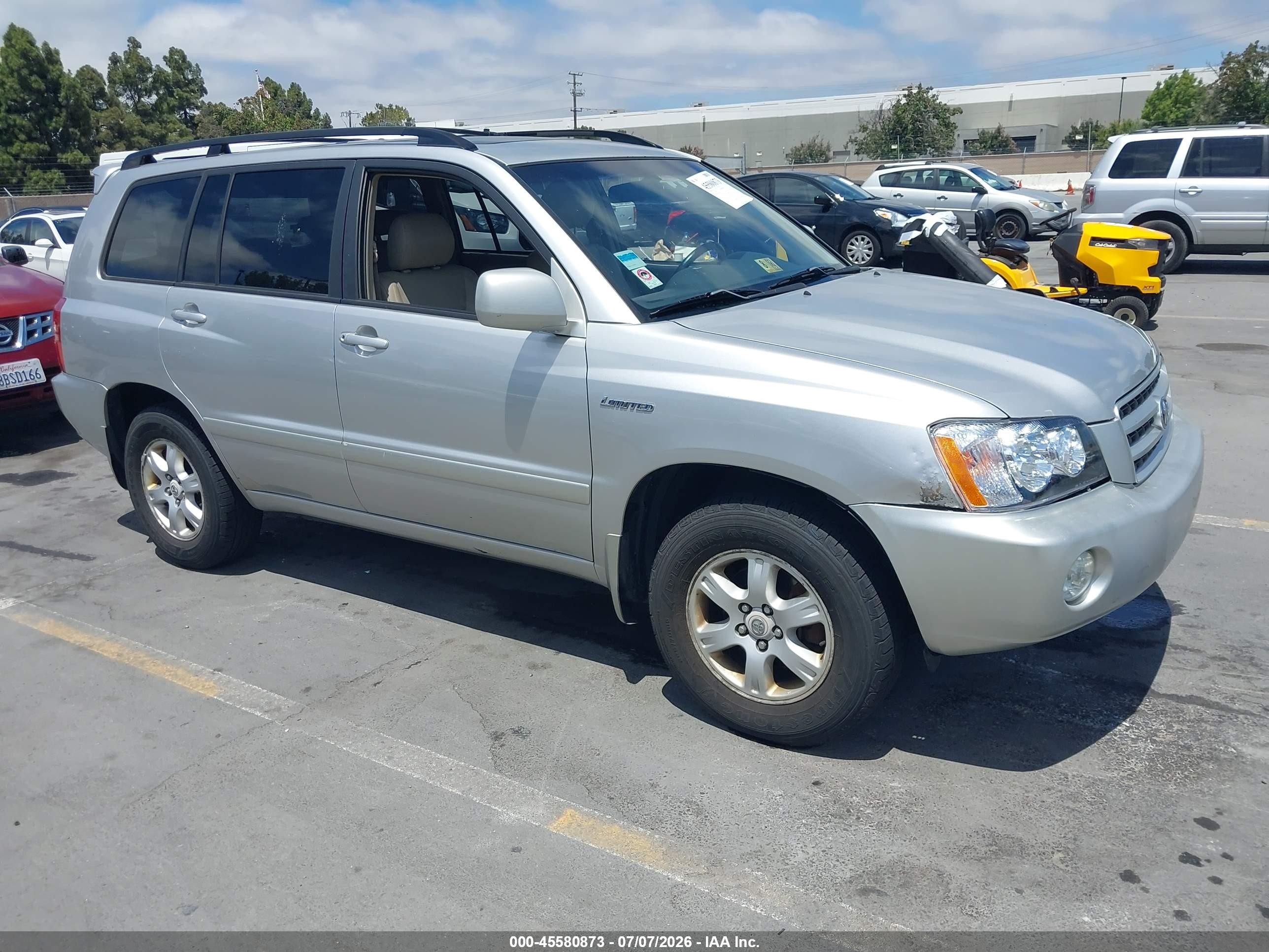 2001 Toyota Highlander V6 Silver vin: JTEGF21A510022993
