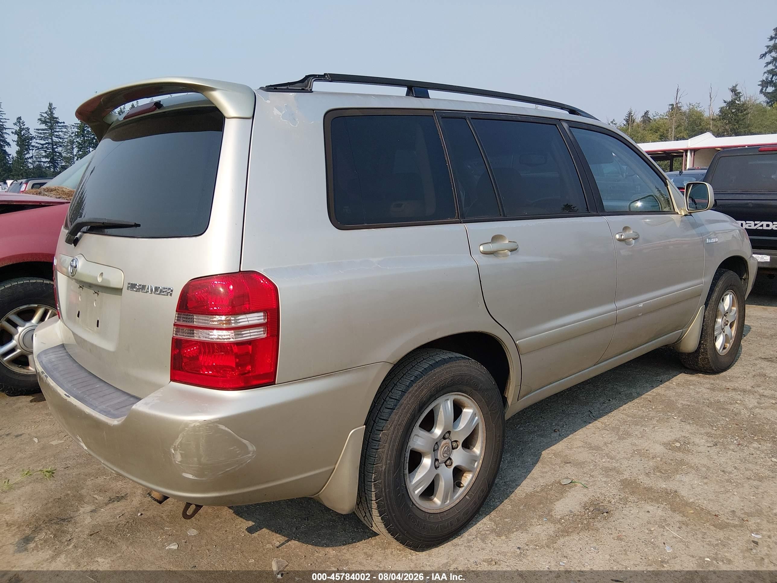 2002 Toyota Highlander Limited V6 Золотой vin: JTEGF21A520037866