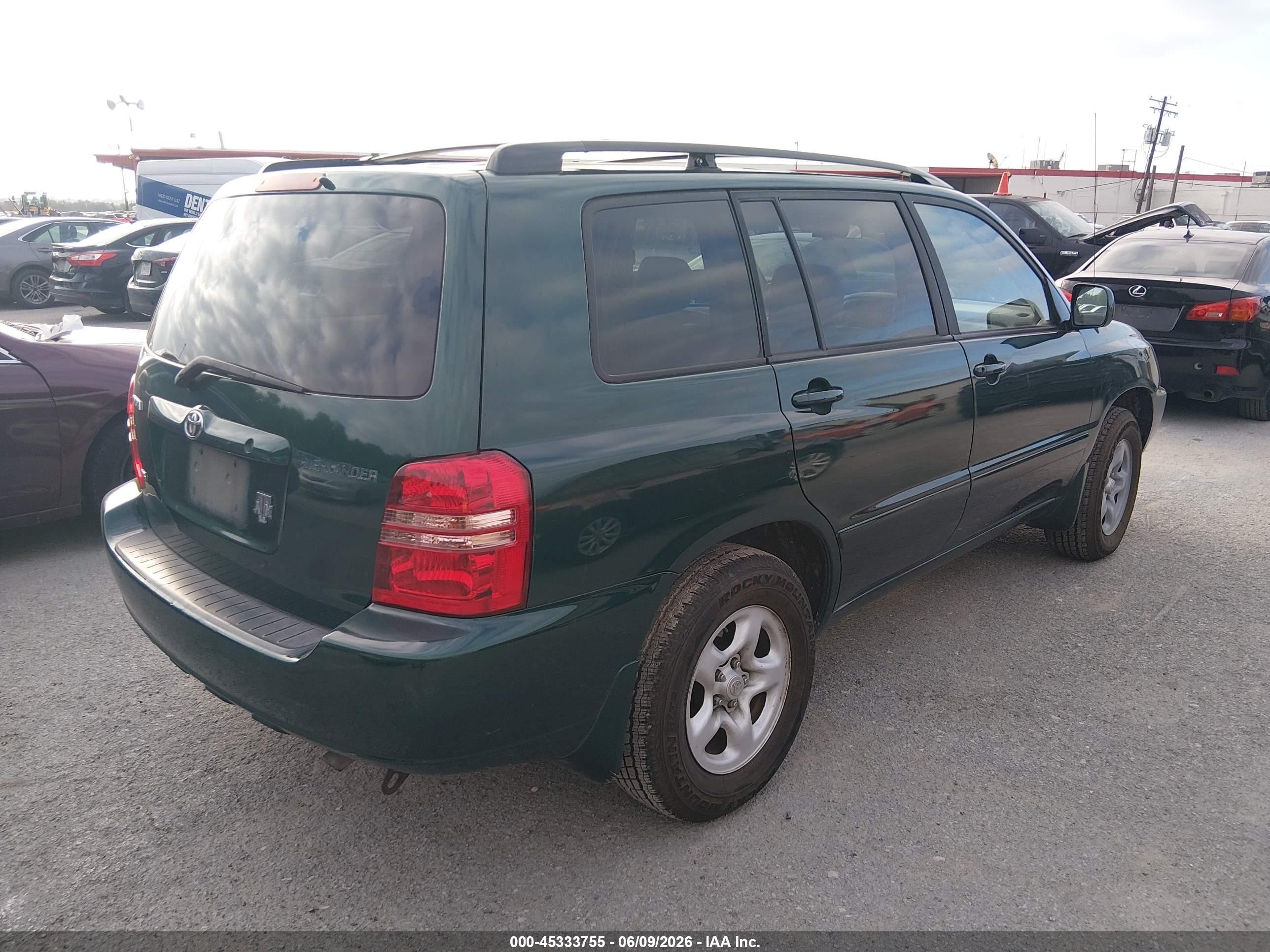2002 Toyota Highlander V6 Green vin: JTEGF21A520071144