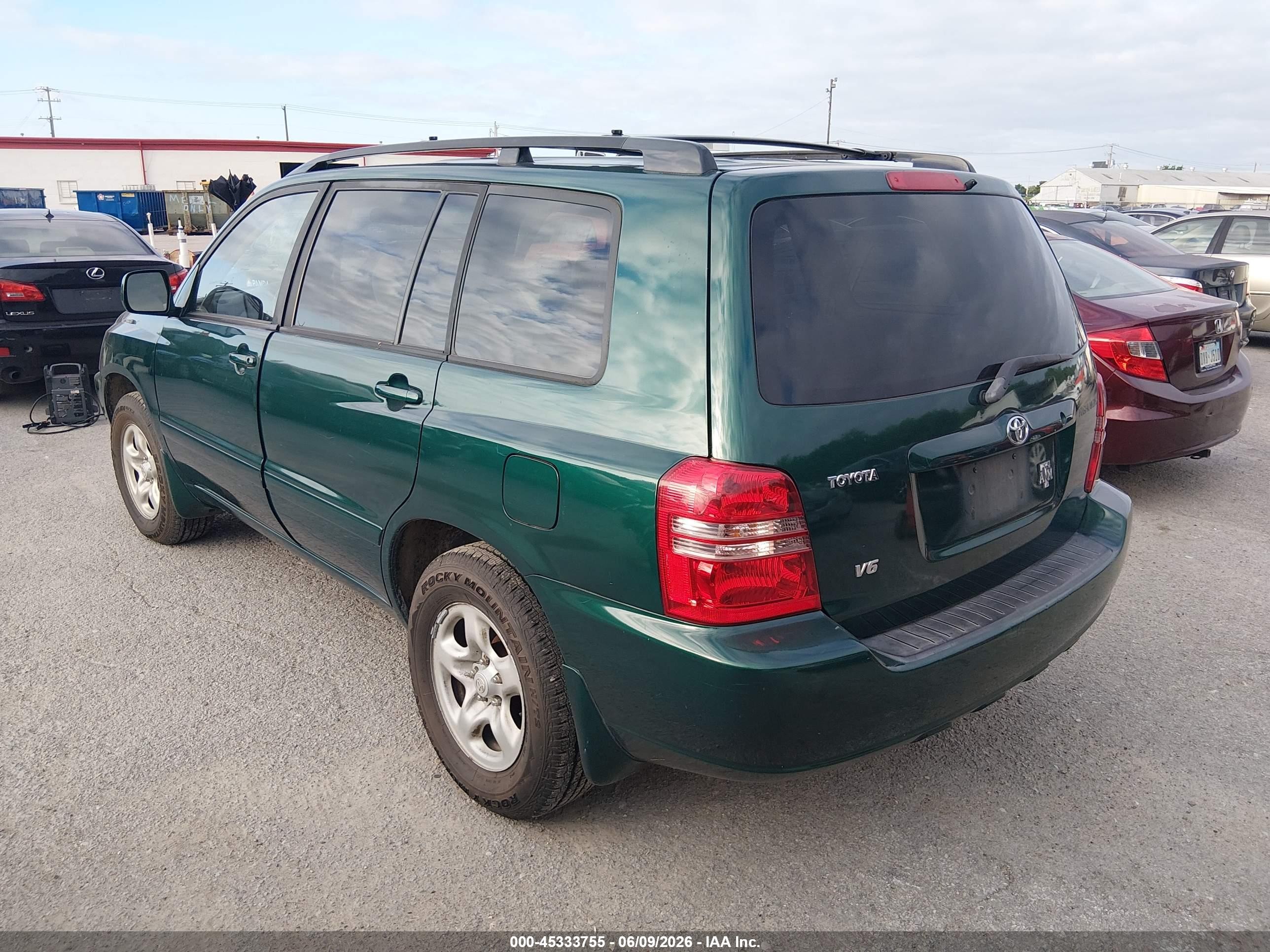 2002 Toyota Highlander V6 Green vin: JTEGF21A520071144